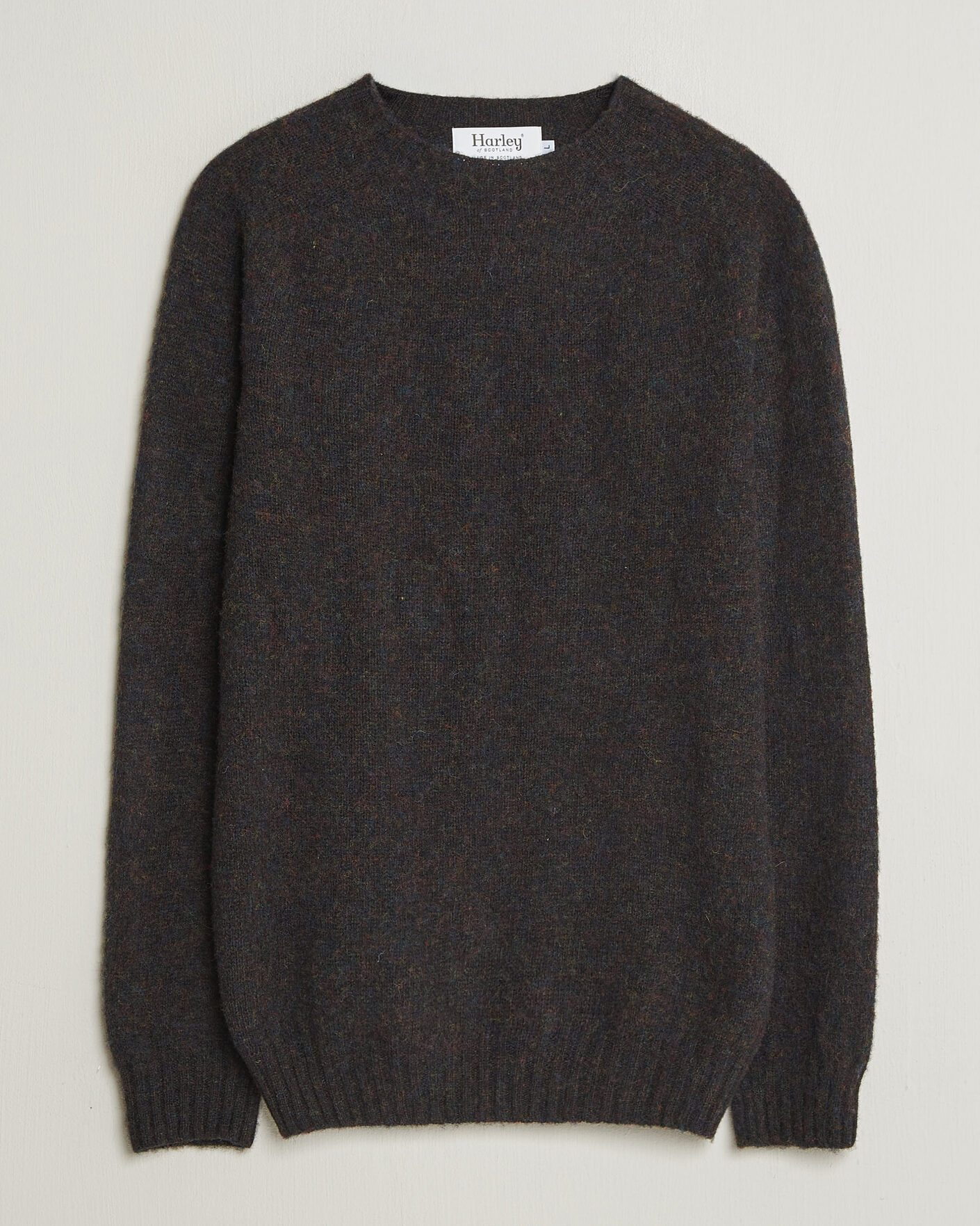 Hombres | Jerséis y prendas de punto | Harley Of Scotland | Brushed Supersoft Lambswool Crewneck Volcano