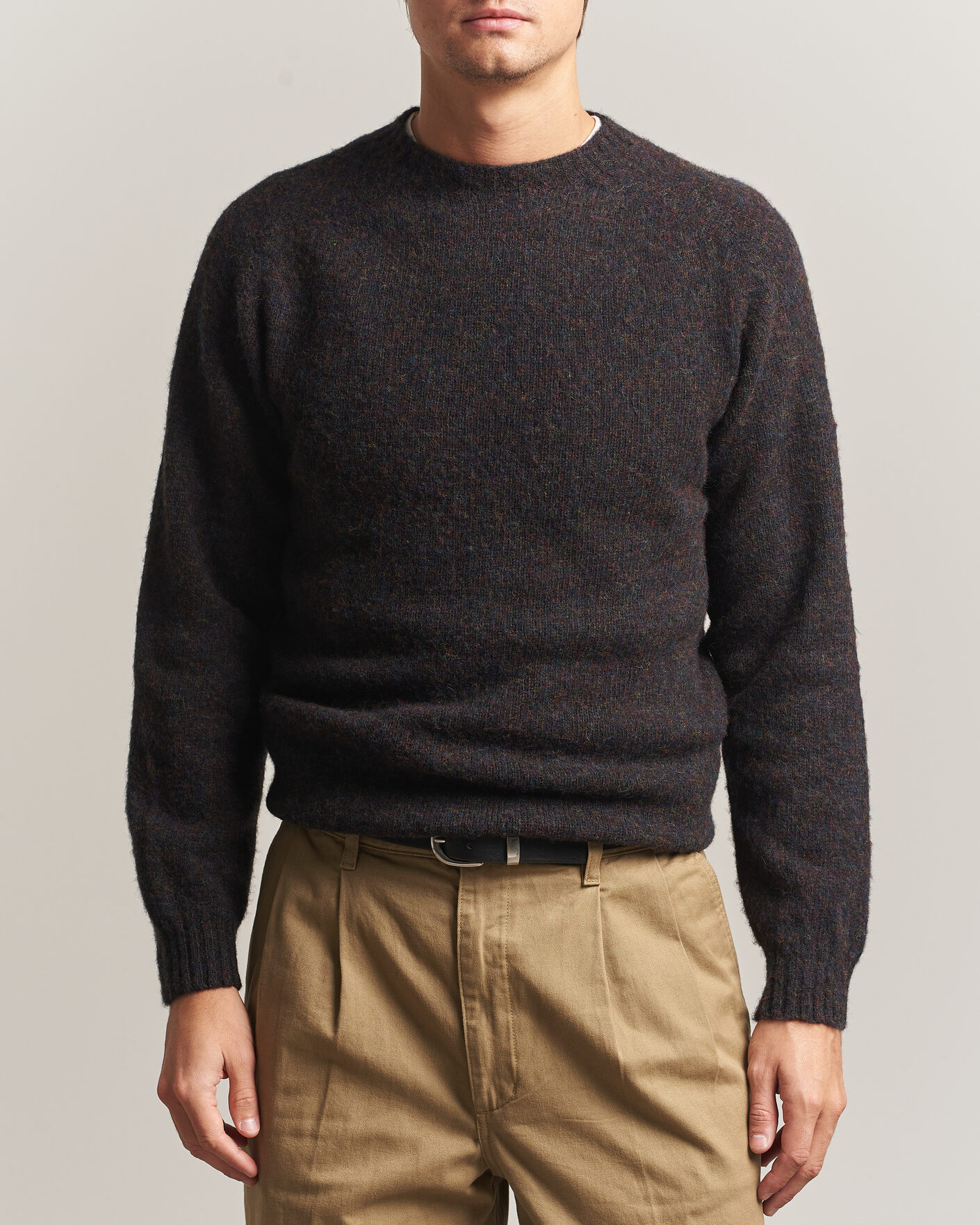 Hombres | Jerséis y prendas de punto | Harley Of Scotland | Brushed Supersoft Lambswool Crewneck Volcano