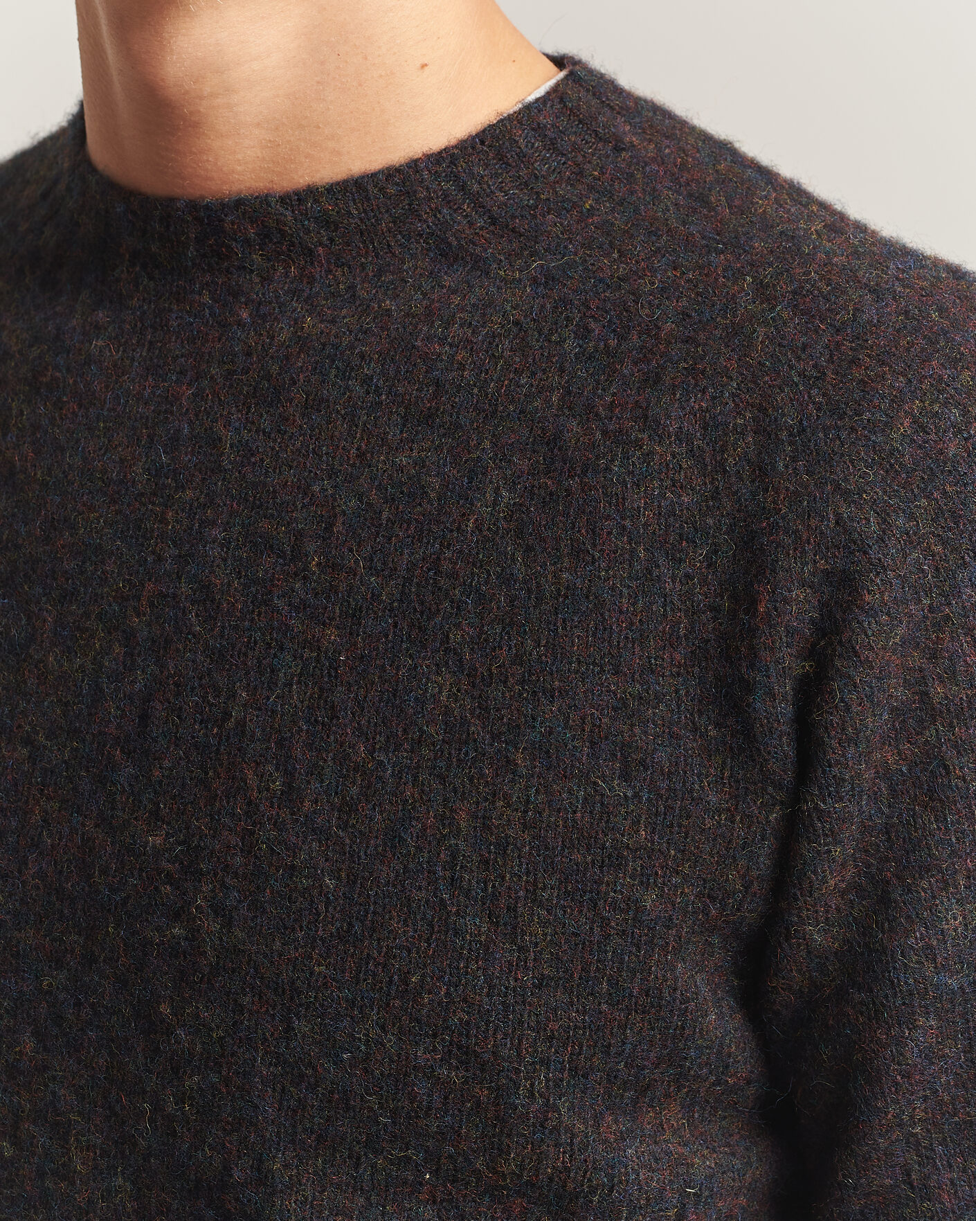 Hombres | Jerséis y prendas de punto | Harley Of Scotland | Brushed Supersoft Lambswool Crewneck Volcano