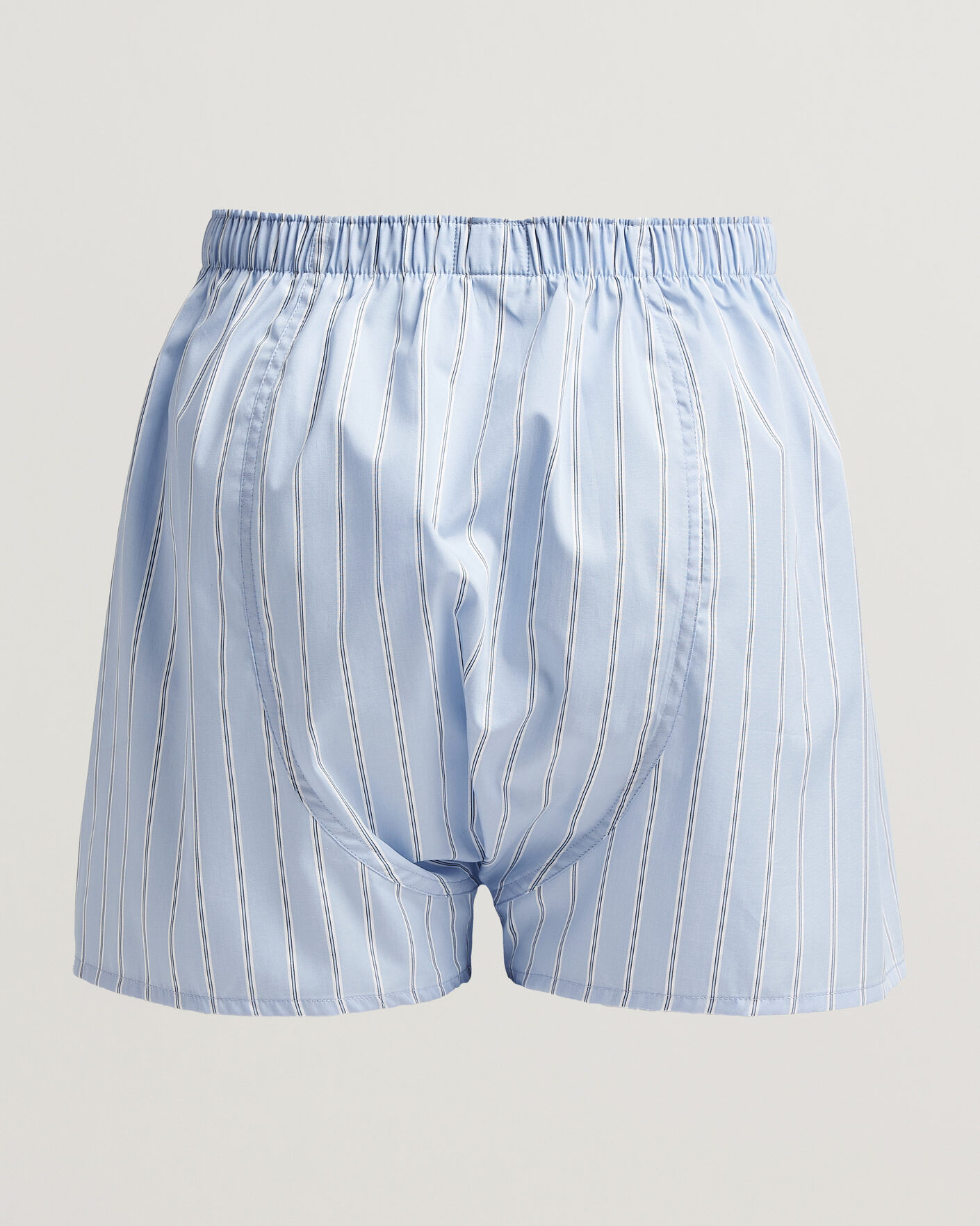 Hombres | Ropa interior y calcetines | Sunspel | Classic Woven Cotton Boxer Shorts Blue Wide Stripe