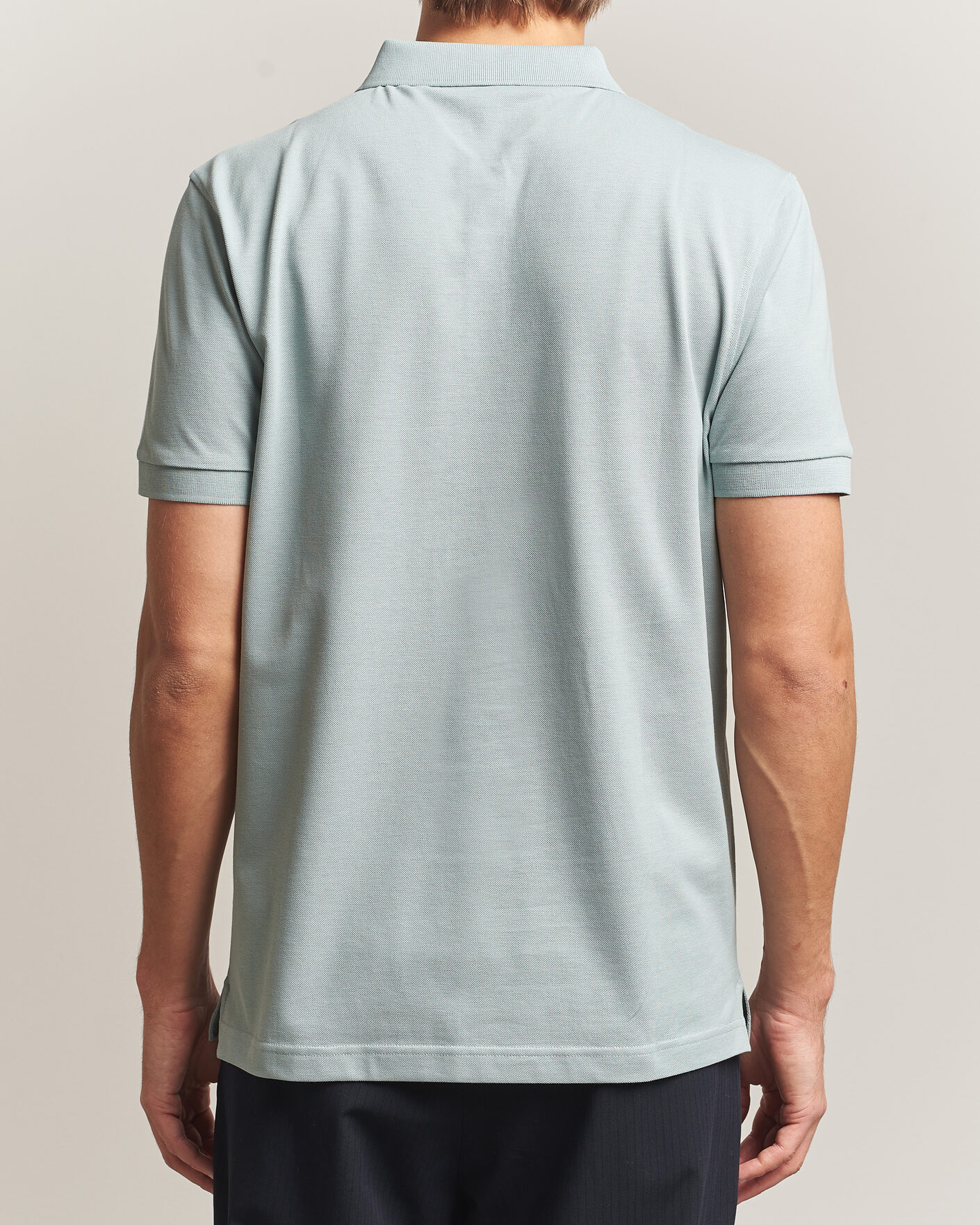 Hombres | Polos | Sunspel | Short Sleeve Pique Polo Light Green