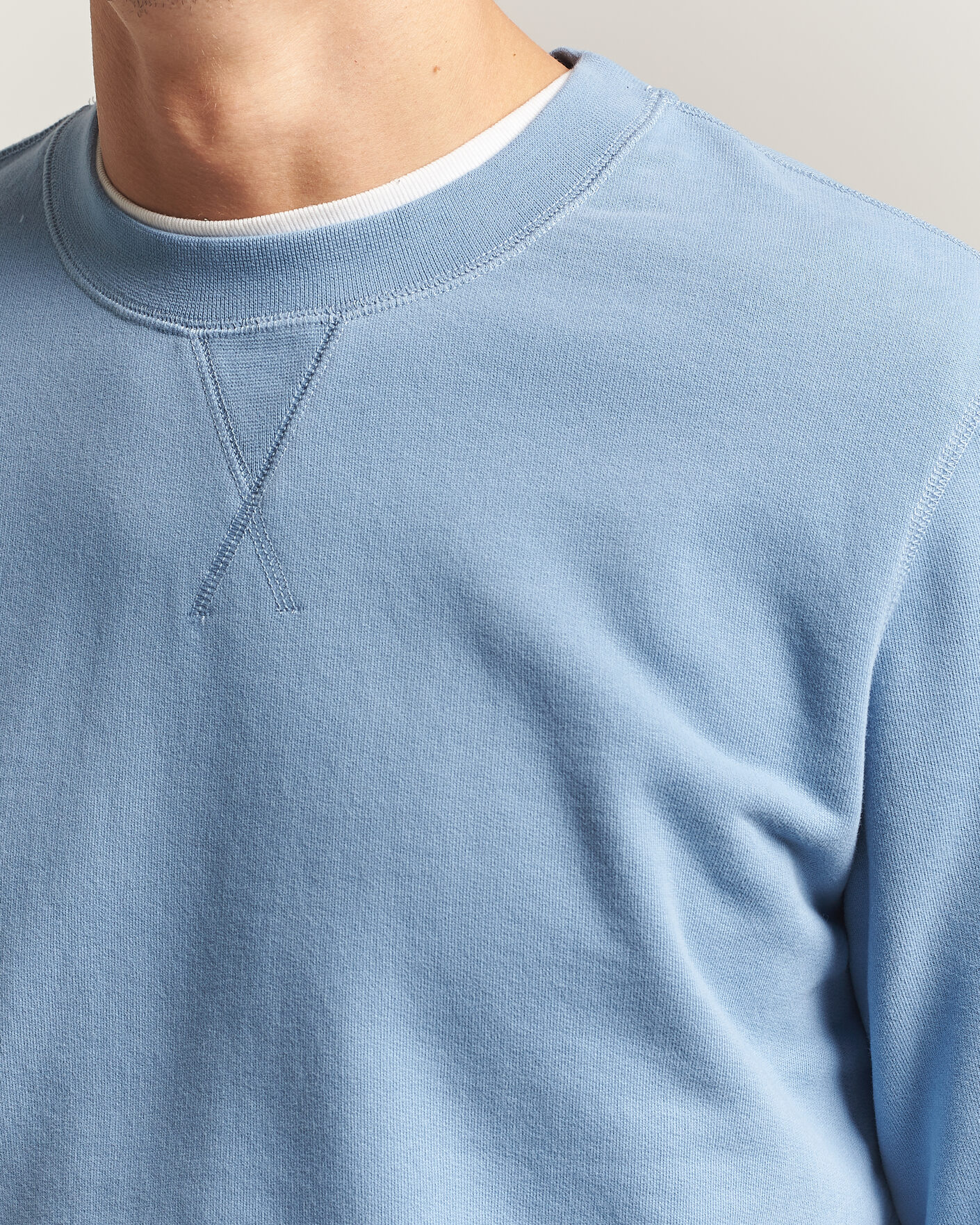 Hombres | Jerséis y prendas de punto | Sunspel | Loopback Sweatshirt Studio Blue