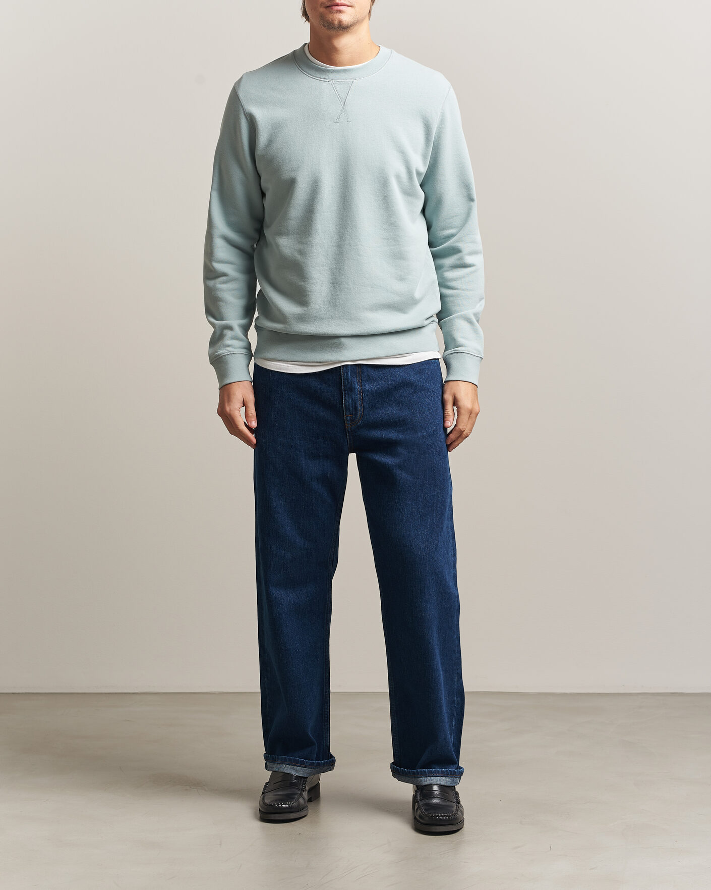 Hombres | Jerséis y prendas de punto | Sunspel | Loopback Sweatshirt Light Green