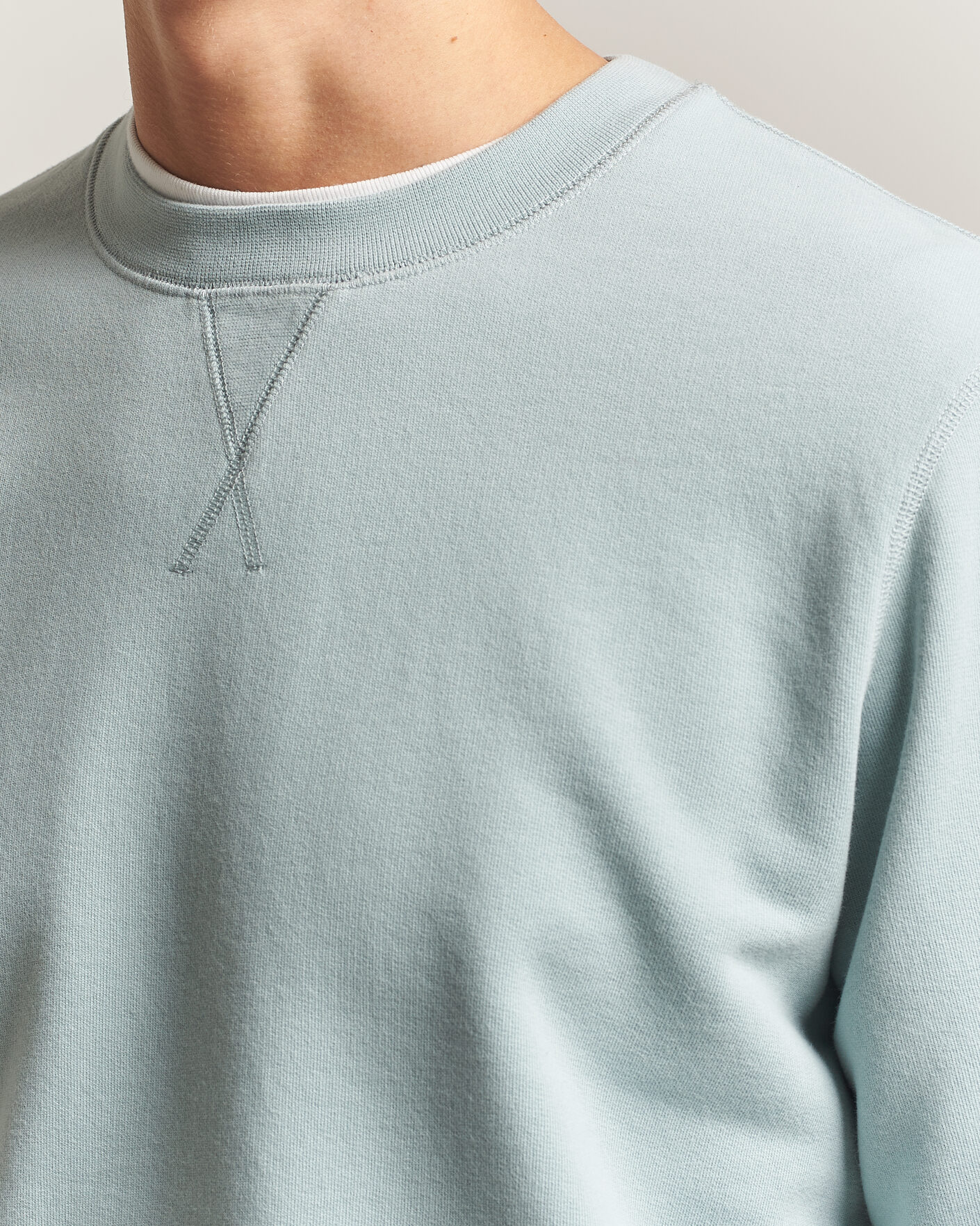 Hombres | Jerséis y prendas de punto | Sunspel | Loopback Sweatshirt Light Green