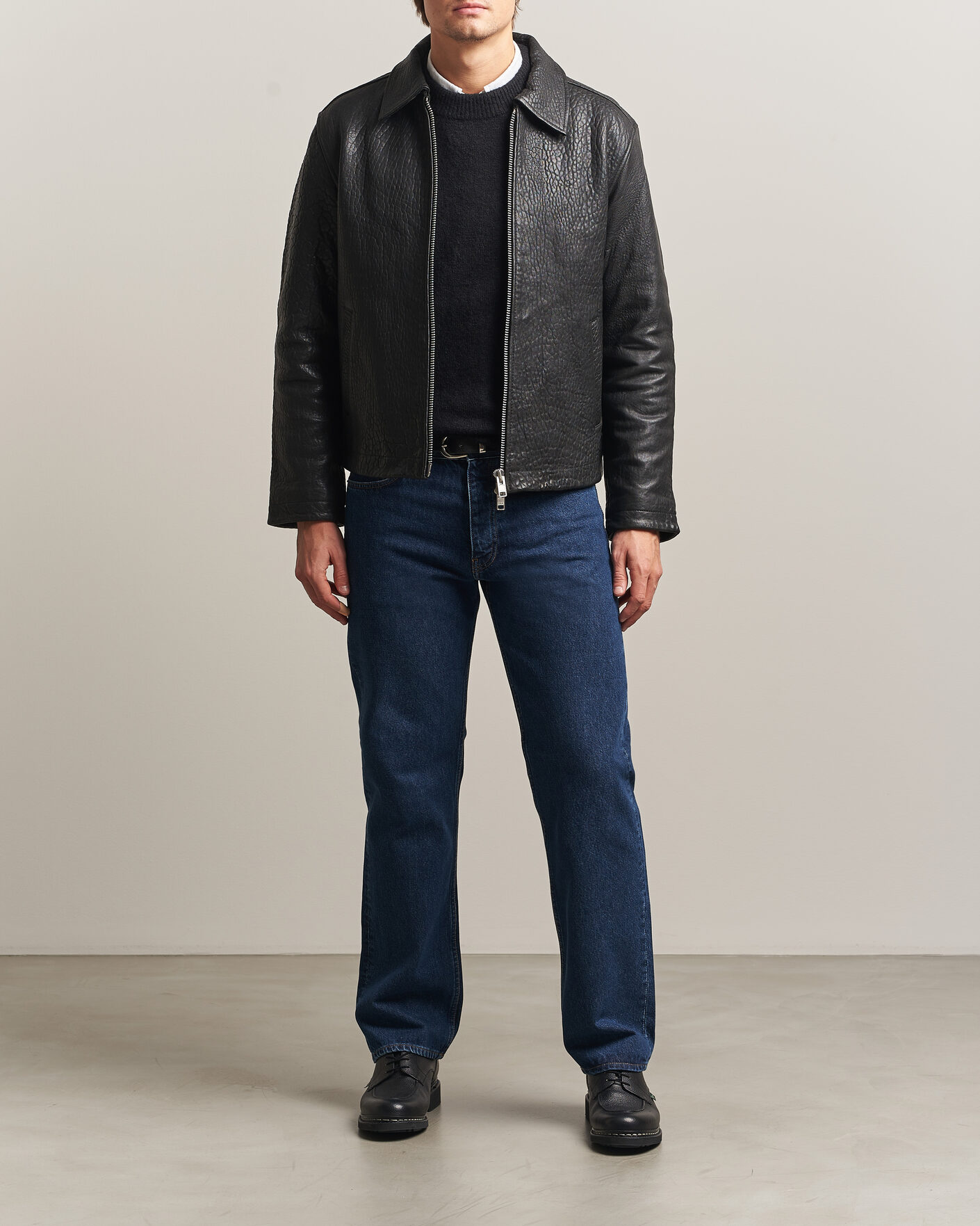Hombres | Abrigos y chaquetas | Sunflower | Short Leather Jacket Black