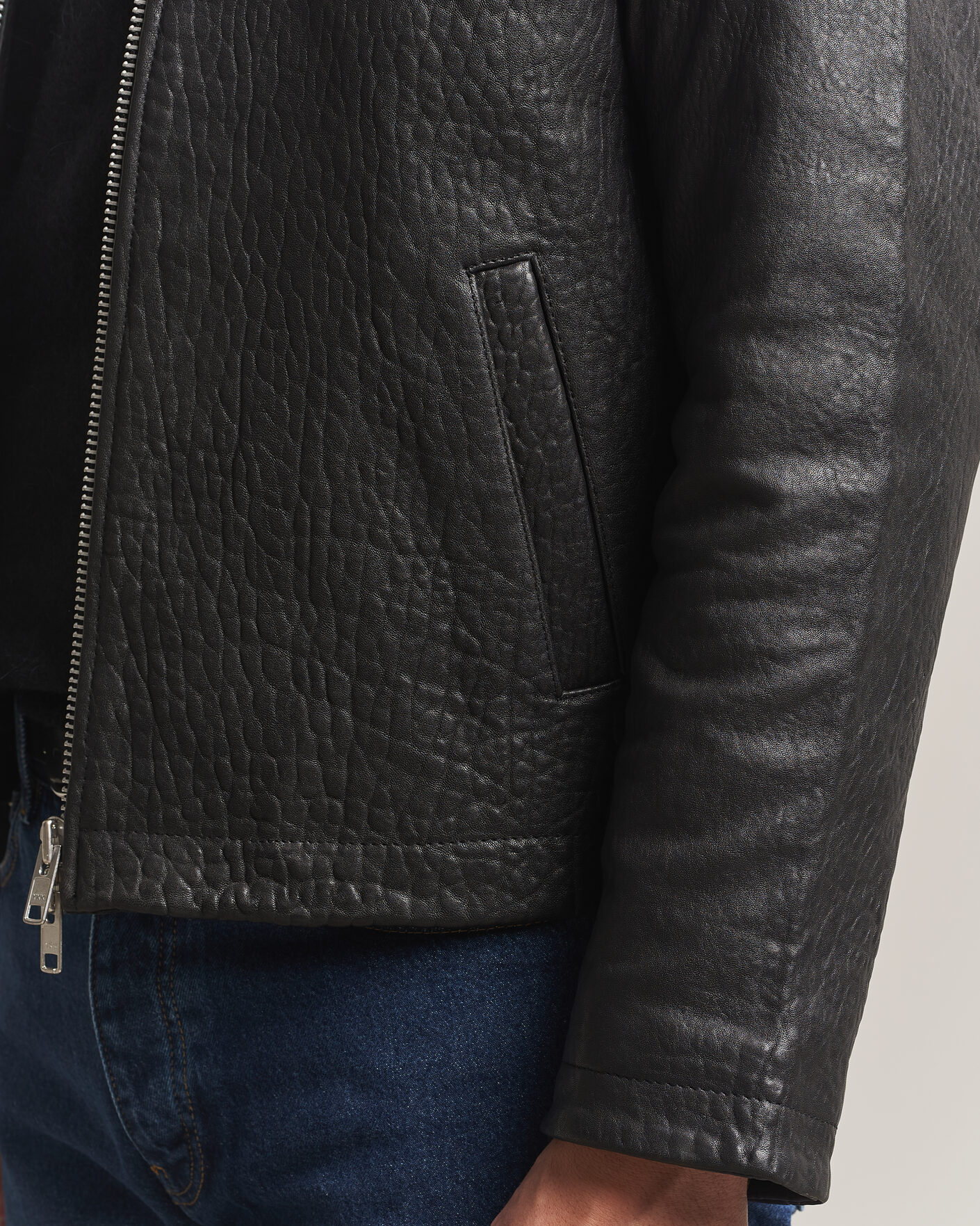 Hombres | Abrigos y chaquetas | Sunflower | Short Leather Jacket Black