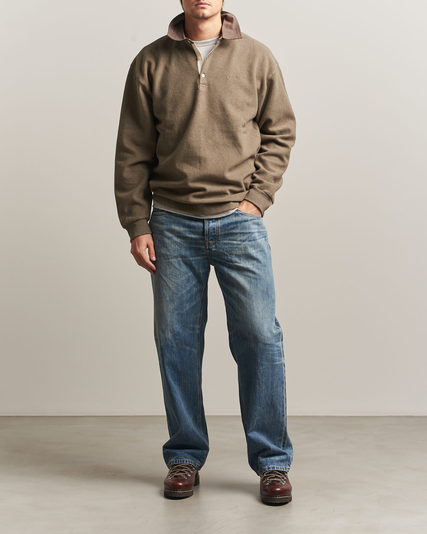 Hombres | Jerséis y prendas de punto | Forét | Herb Brushed Rugby Washed Brown