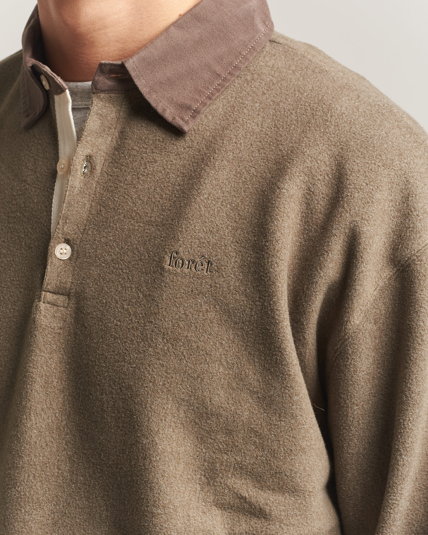 Hombres | Jerséis y prendas de punto | Forét | Herb Brushed Rugby Washed Brown