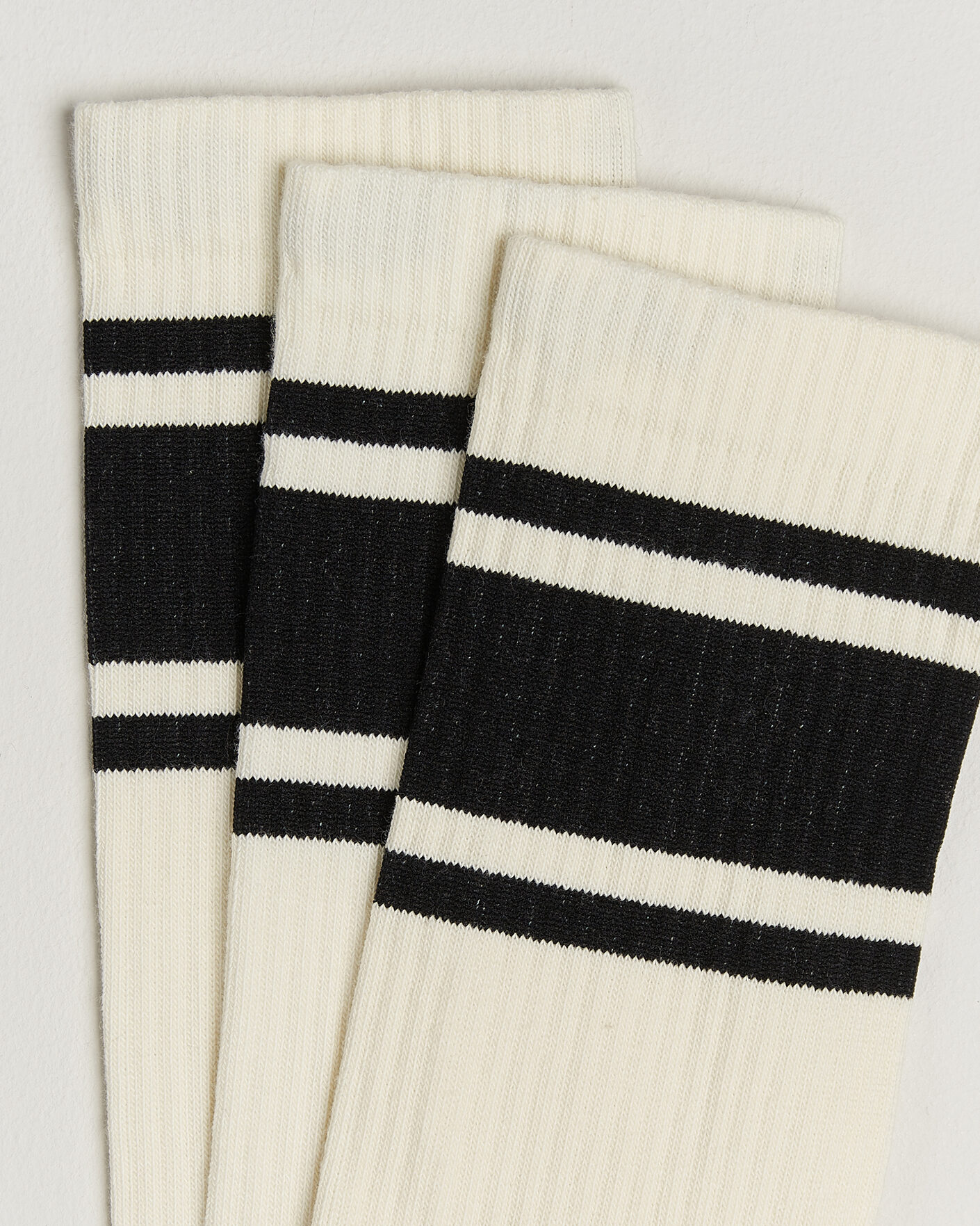 Hombres | Ropa interior y calcetines | Sweyd | 3-Pack Triple Stripe Cotton Socks White/Black