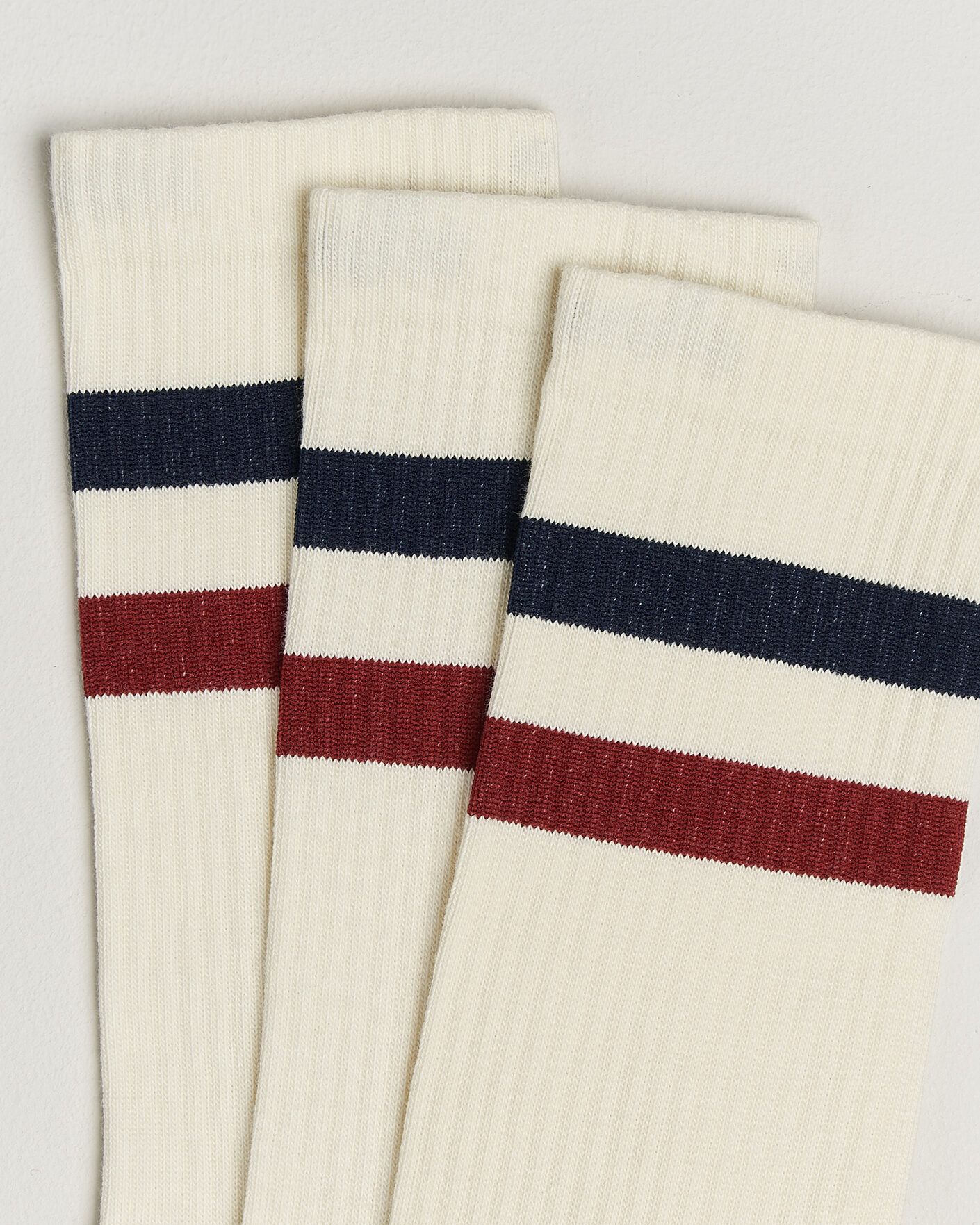 Hombres | Ropa interior y calcetines | Sweyd | 3-Pack Two Stripe Cotton Socks Navy/Red/White