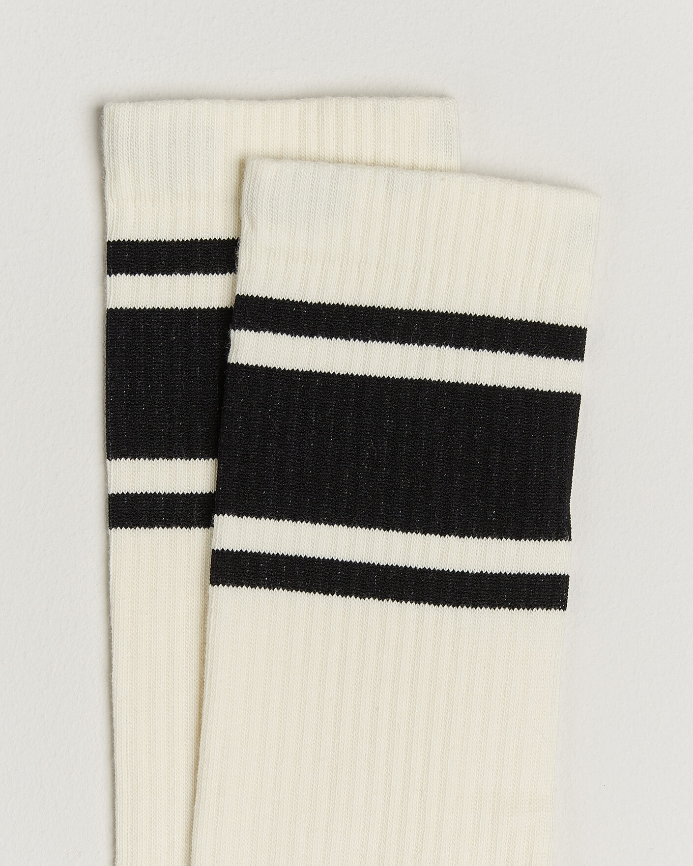 Hombres | Ropa interior y calcetines | Sweyd | Triple Stripe Cotton Socks White/Black