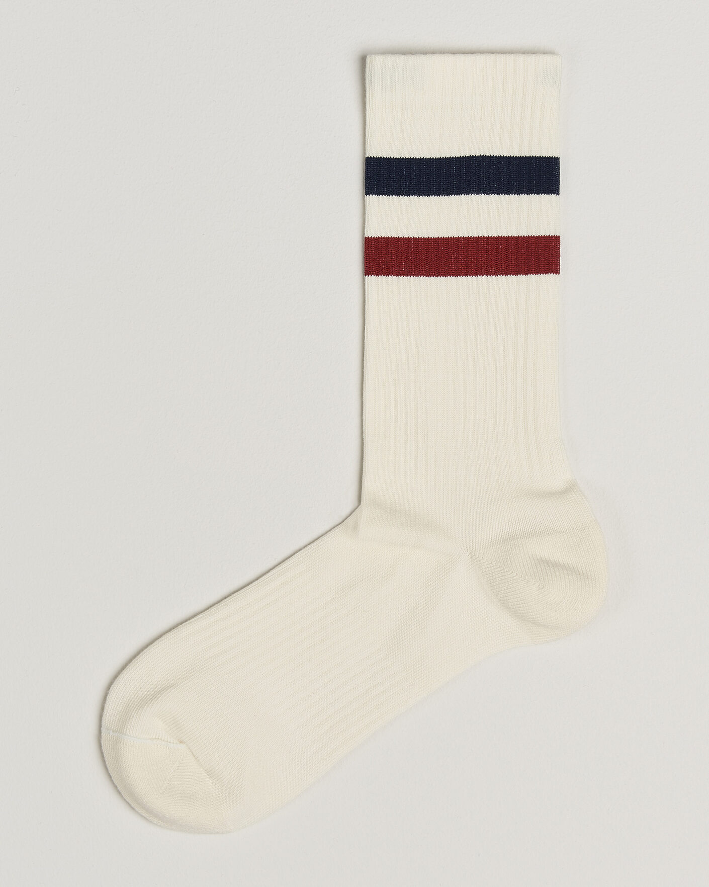 Hombres | Ropa interior y calcetines | Sweyd | Two Stripe Cotton Socks Navy/Red/White