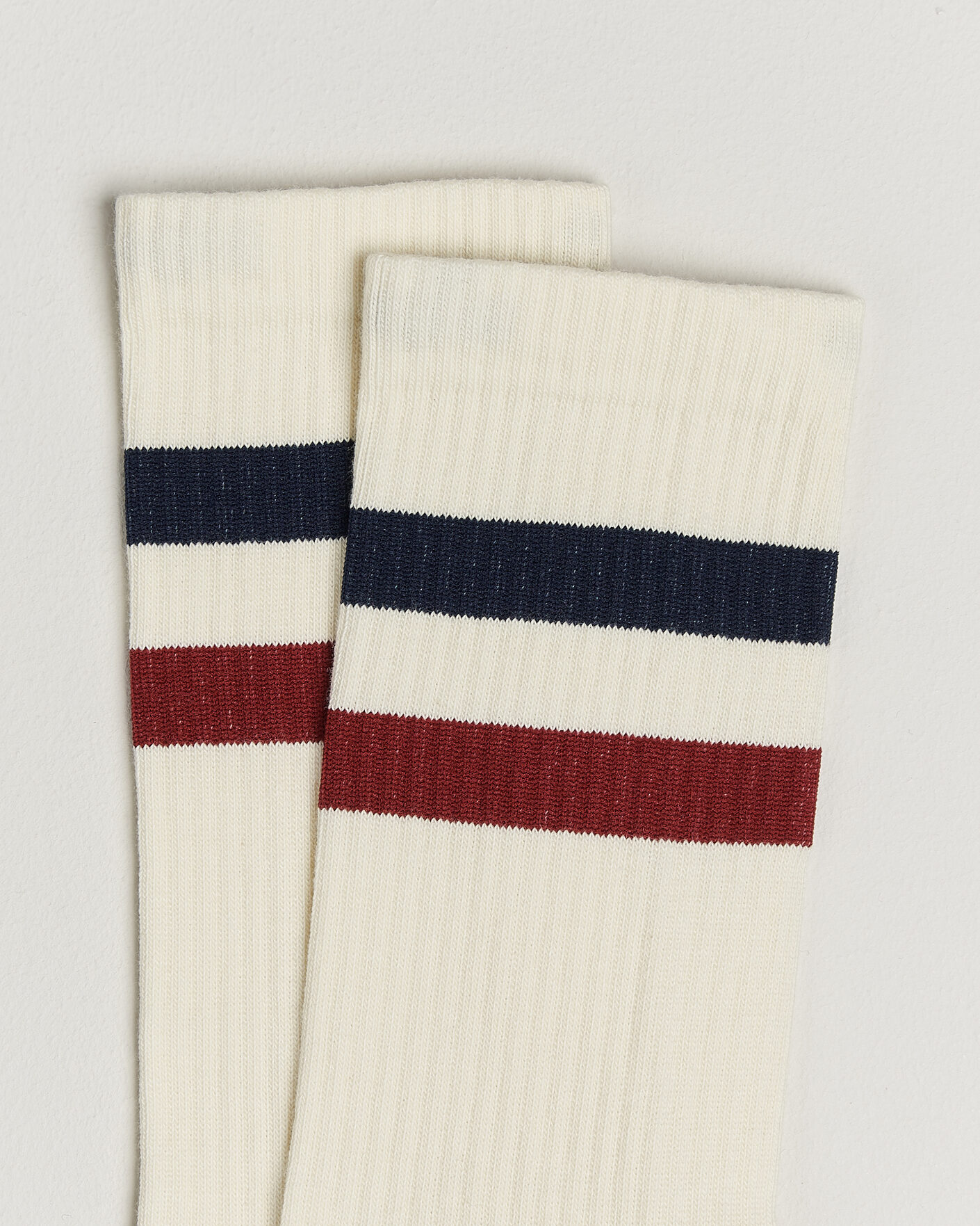 Hombres | Ropa interior y calcetines | Sweyd | Two Stripe Cotton Socks Navy/Red/White