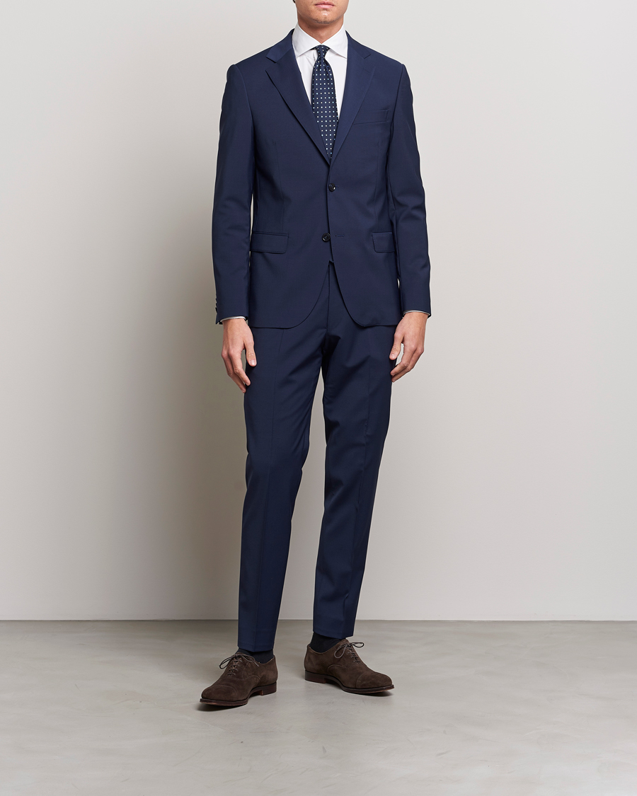 Hombres | Ropa | Oscar Jacobson | Edmund Wool Suit Mid Blue