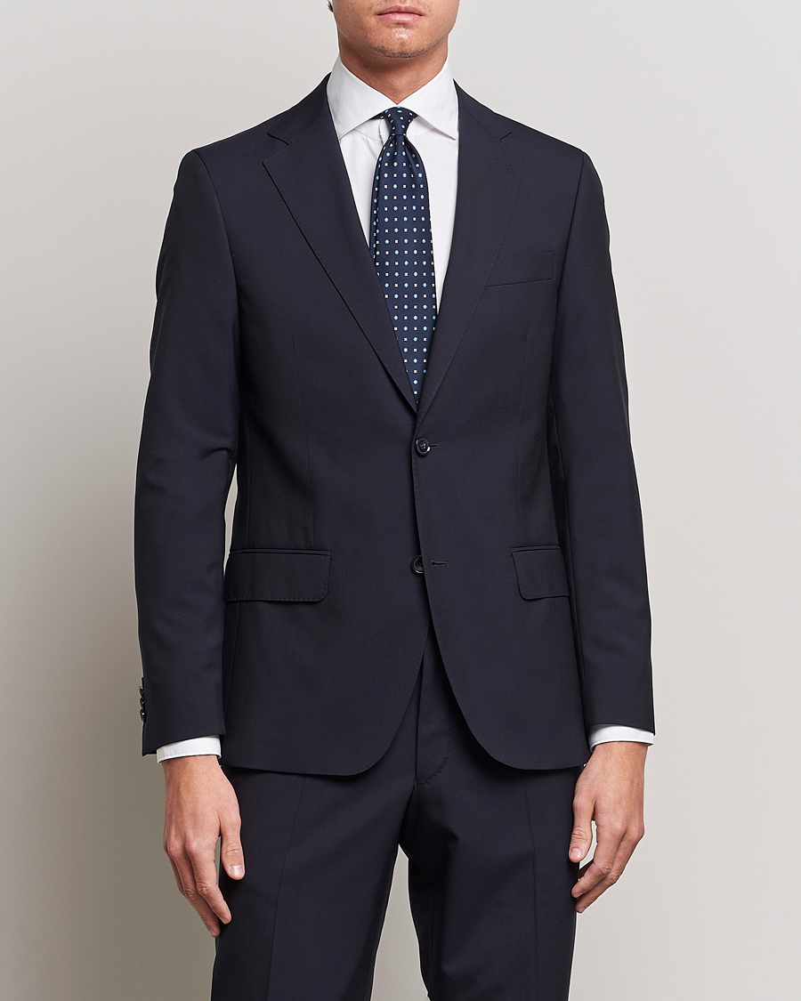 Hombres | Business & Beyond | Oscar Jacobson | Edmund Wool Suit Navy