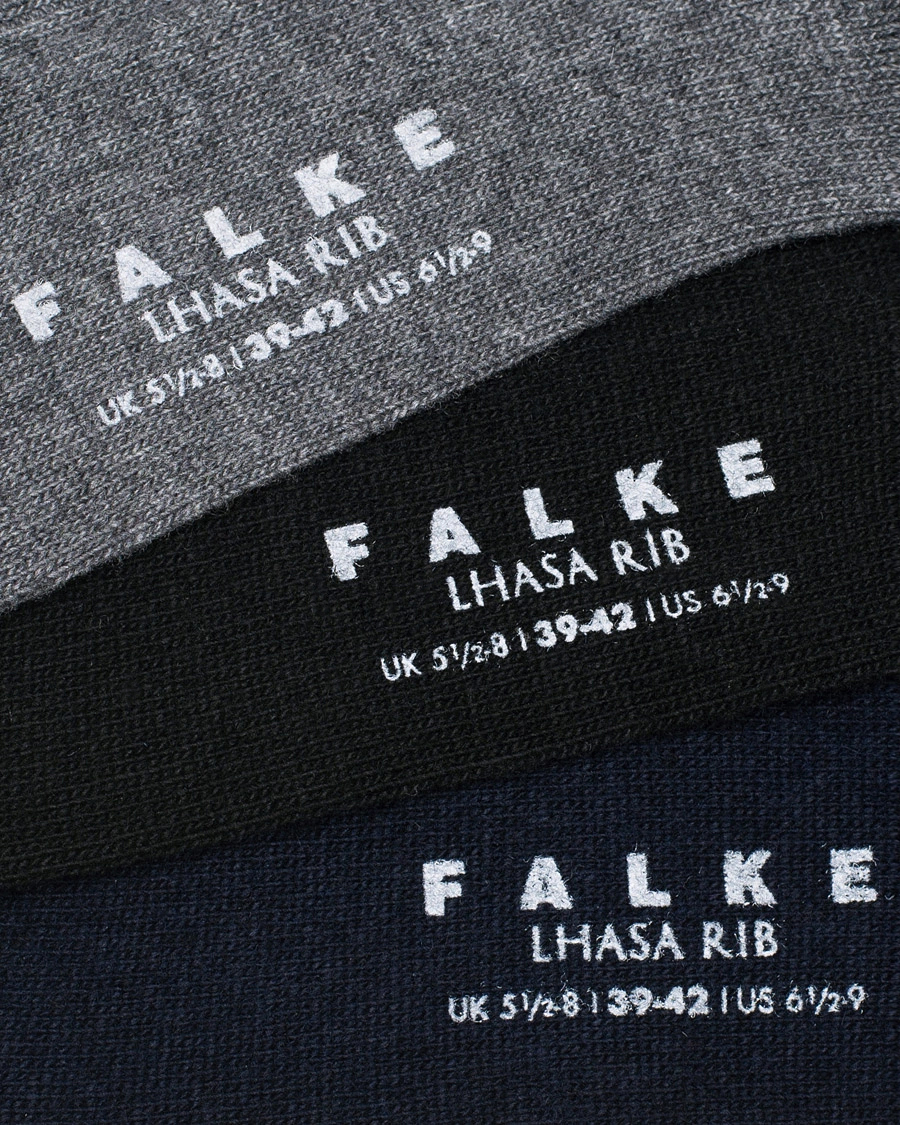 Hombres | Ropa interior y calcetines | Falke | 3-Pack Lhasa Cashmere Socks Black/Dark Navy/Light Grey