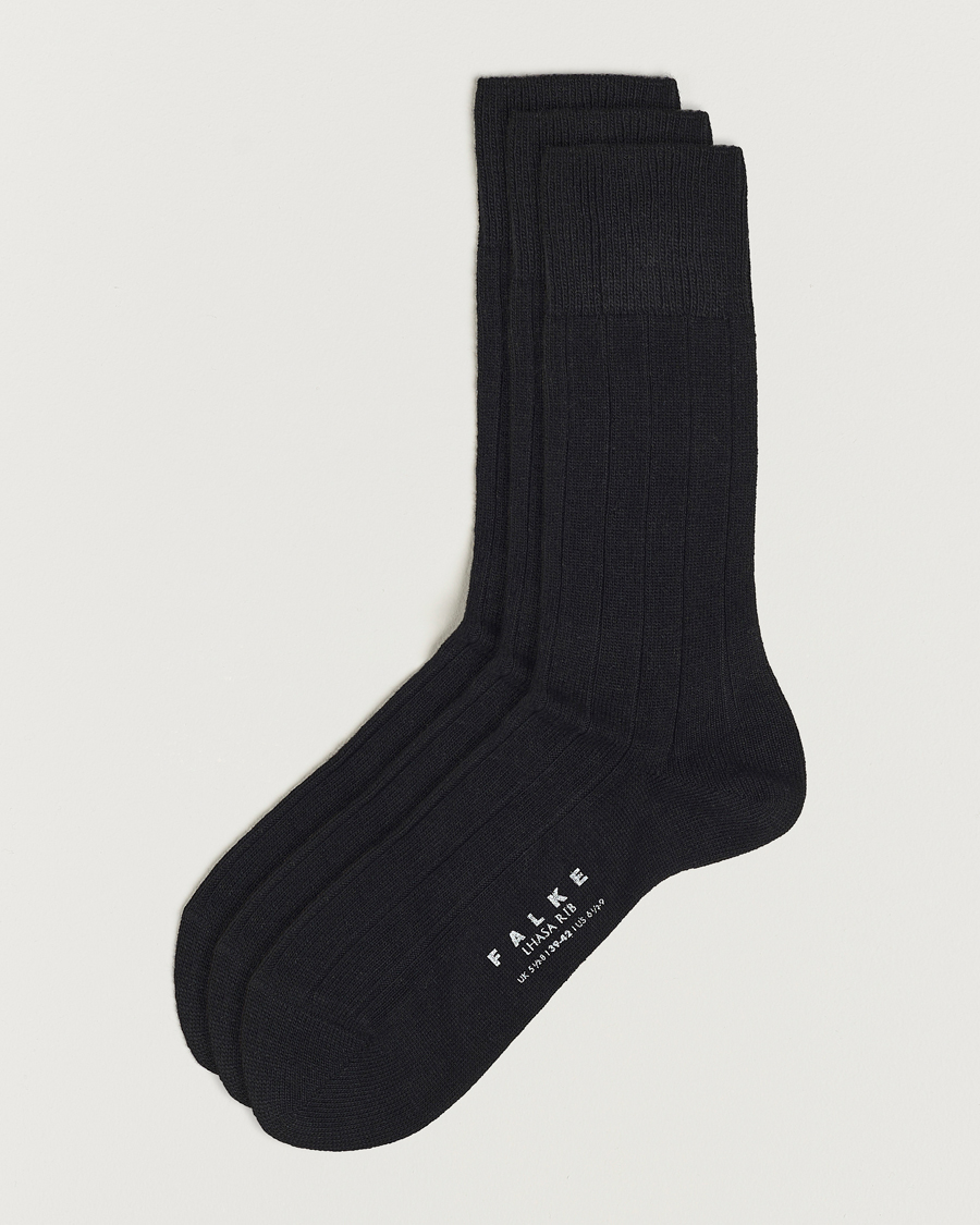 Hombres | Ropa interior y calcetines | Falke | 3-Pack Lhasa Cashmere Socks Black