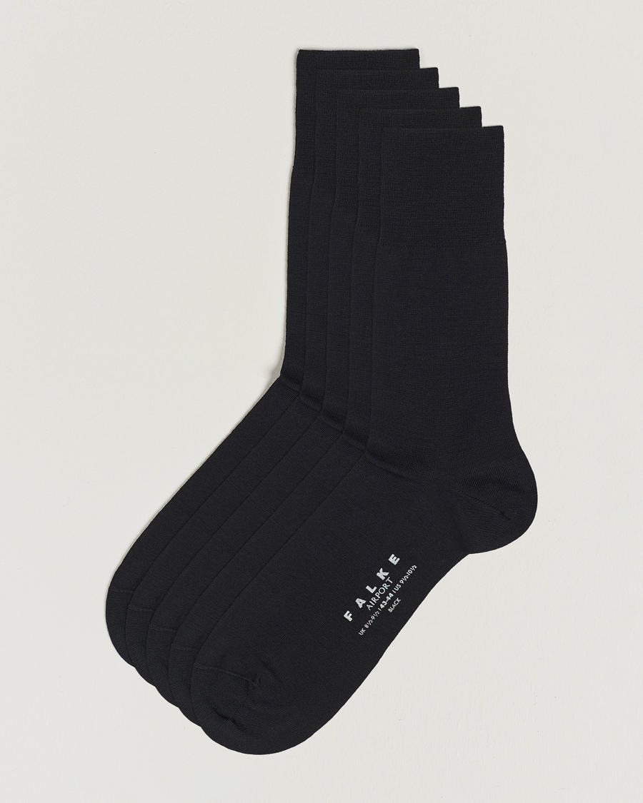 Hombres | Ropa interior y calcetines | Falke | 5-Pack Airport Socks Black