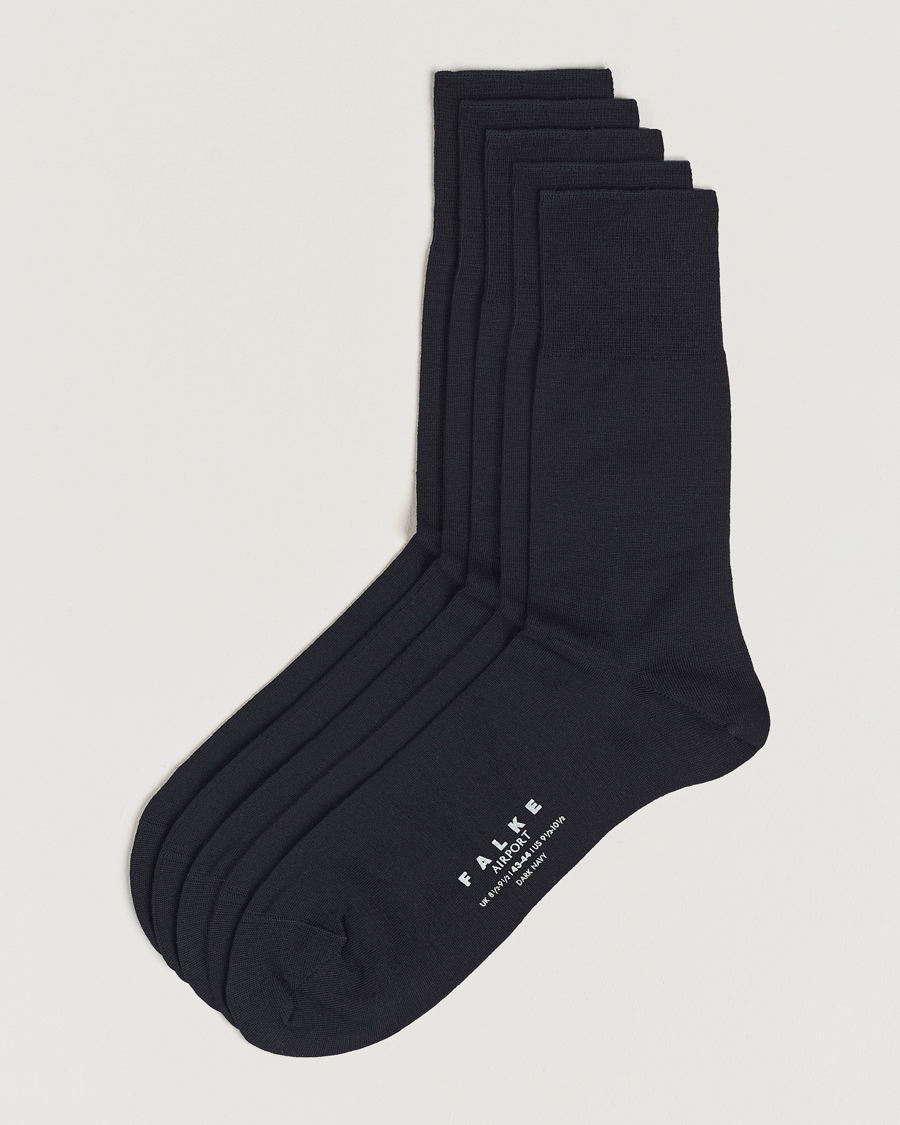 Hombres | Ropa interior y calcetines | Falke | 5-Pack Airport Socks Dark Navy