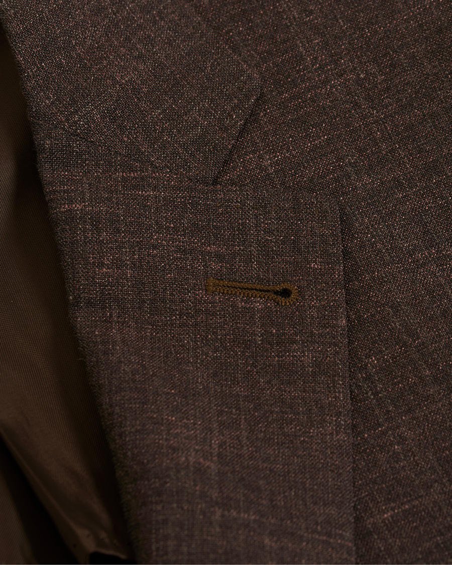 Hombres | Trajes | Canali | Wool/Linen Patch Pocket Suit Dark Brown