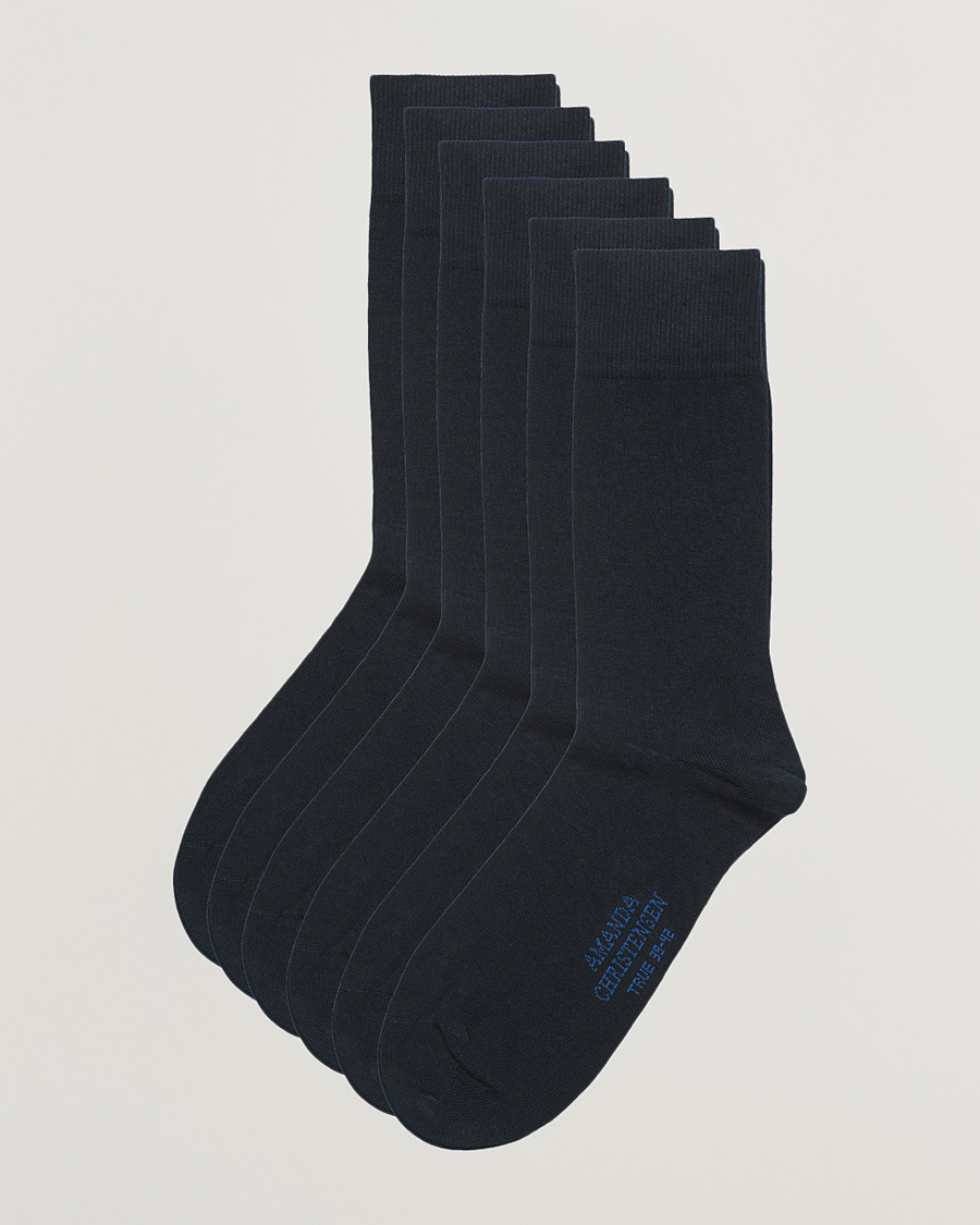 Hombres | Ropa interior y calcetines | Amanda Christensen | 6-Pack True Cotton Socks Dark Navy
