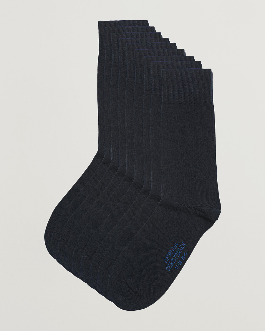 Hombres | Ropa interior y calcetines | Amanda Christensen | 9-Pack True Cotton Socks Dark Navy