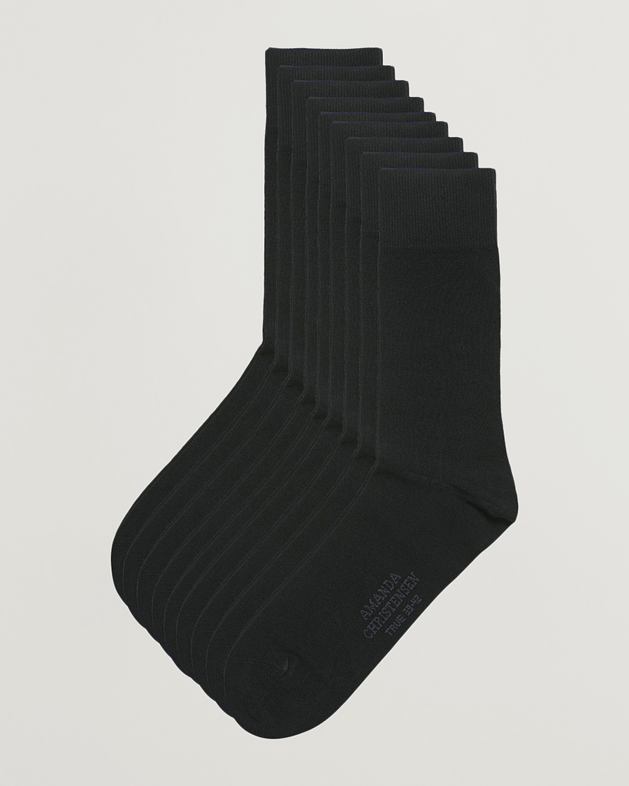 Hombres | Ropa interior y calcetines | Amanda Christensen | 9-Pack True Cotton Socks Black