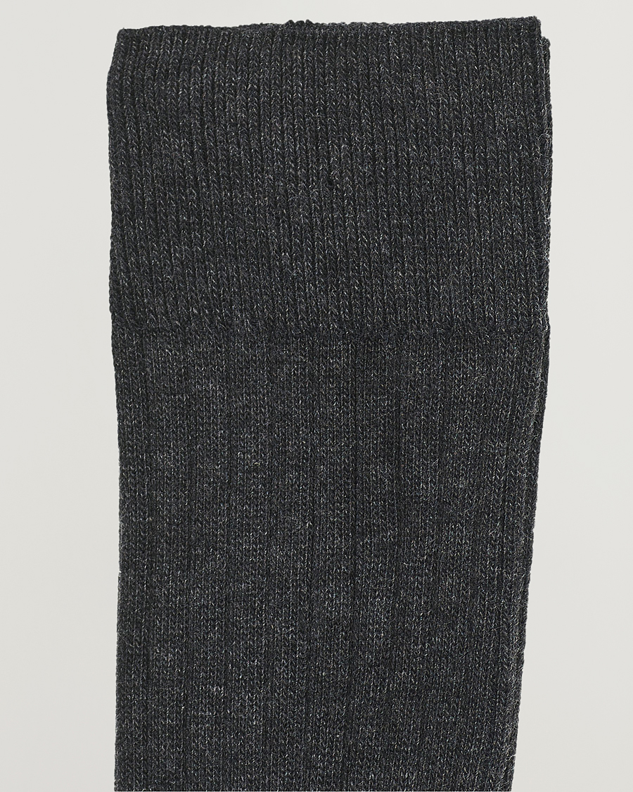 Hombres | Ropa interior y calcetines | Amanda Christensen | 9-Pack True Cotton Ribbed Socks Antracite Melange