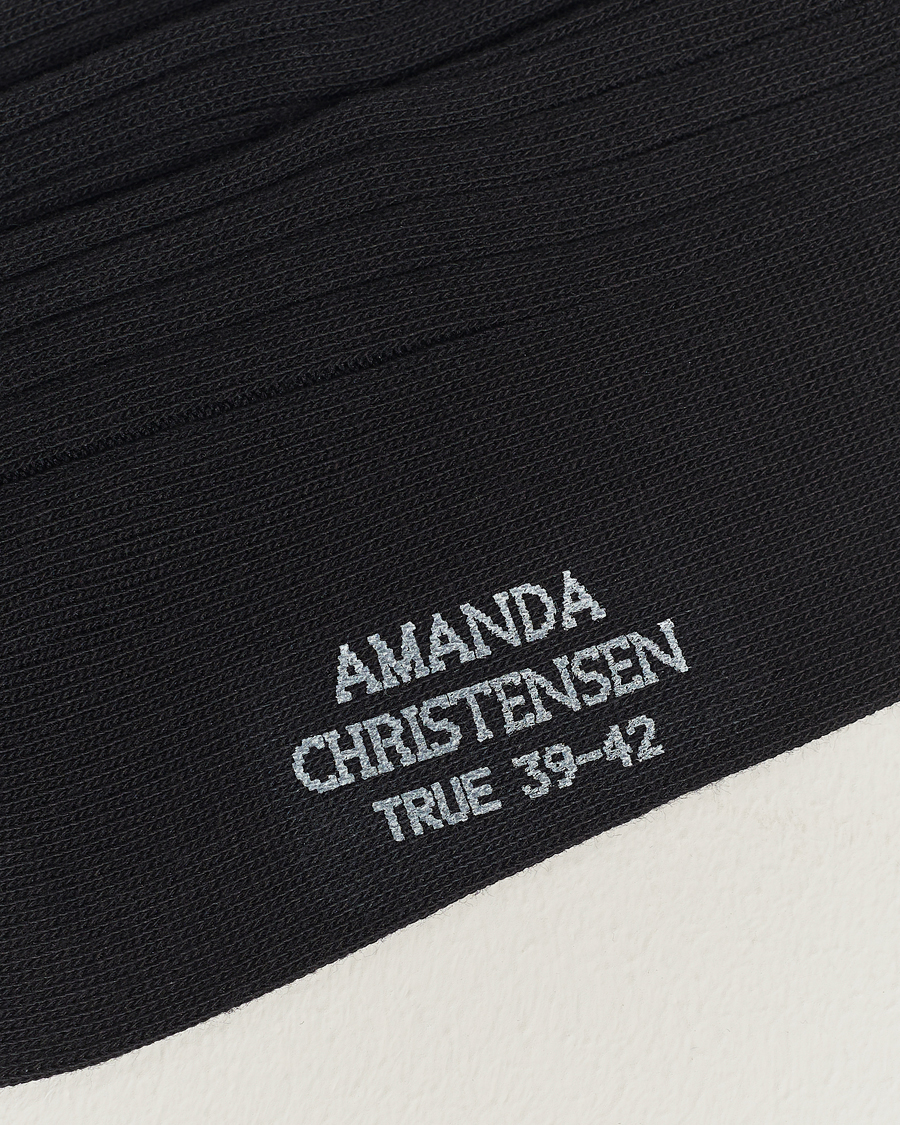 Hombres | Ropa interior y calcetines | Amanda Christensen | 9-Pack True Cotton Ribbed Socks Black