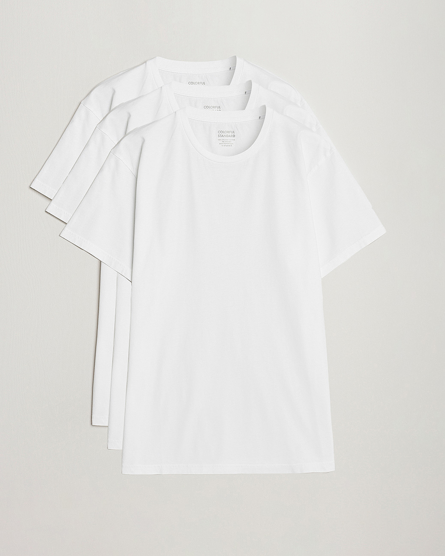 Hombres | Camisetas | Colorful Standard | 3-Pack Classic Organic T-Shirt Optical White