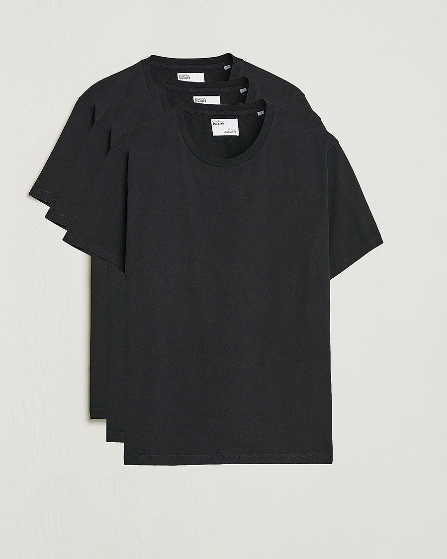Hombres | Camisetas | Colorful Standard | 3-Pack Classic Organic T-Shirt Deep Black