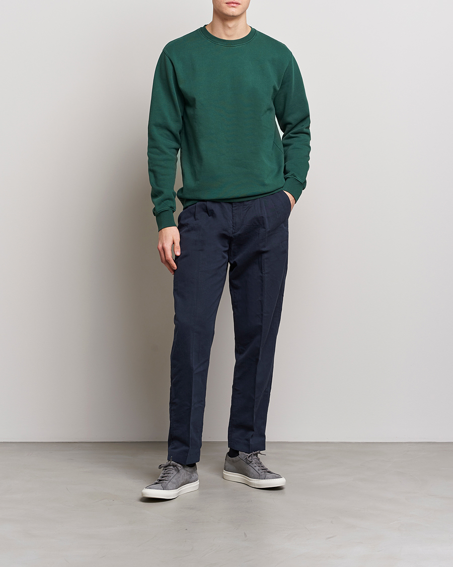 Hombres | Jerséis y prendas de punto | Colorful Standard | 2-Pack Classic Organic Crew Neck Sweat Navy Blue/Emerald Green