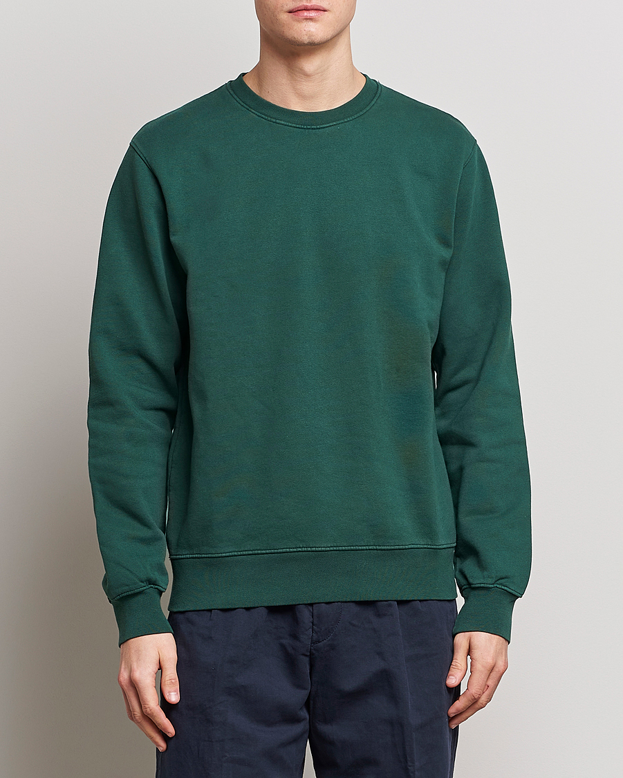Hombres |  | Colorful Standard | 2-Pack Classic Organic Crew Neck Sweat Navy Blue/Emerald Green