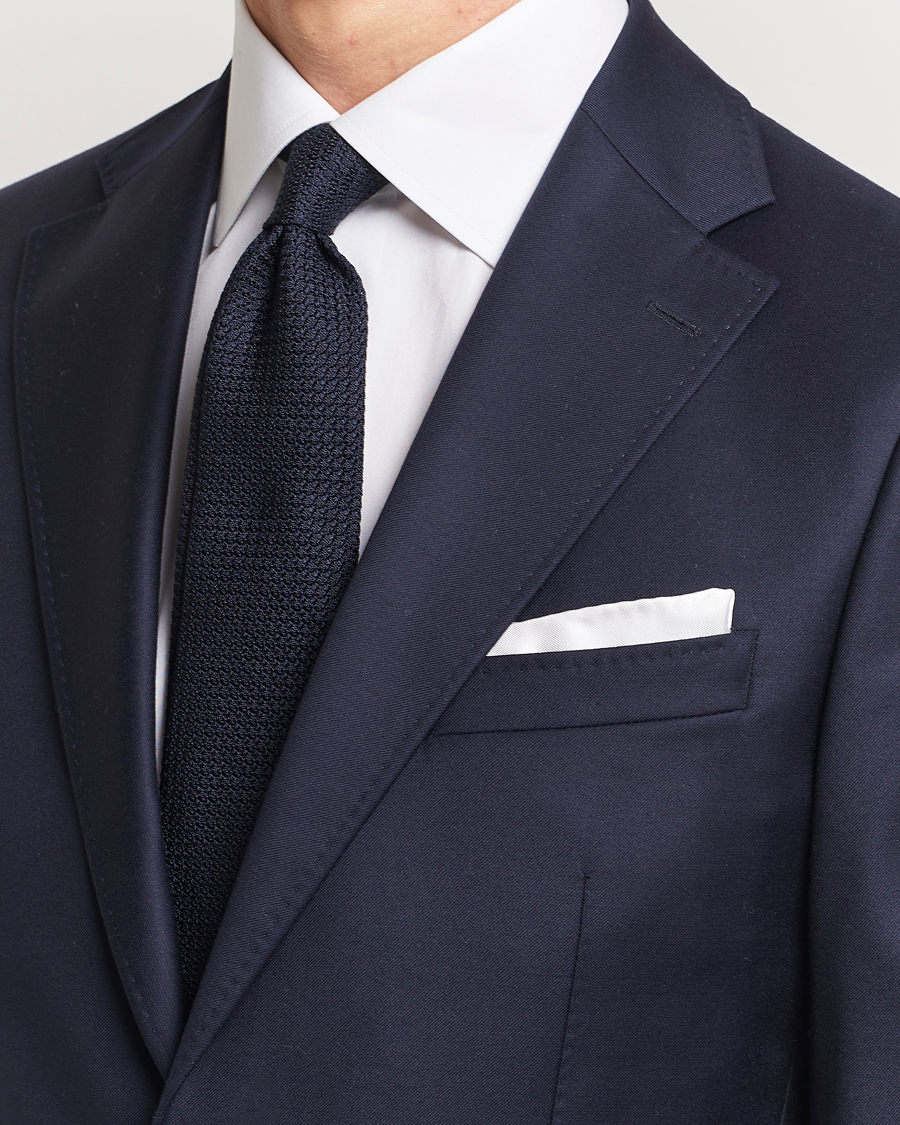 Hombres | Corbatas | Amanda Christensen | Set Tie Navy & Handkercheif White