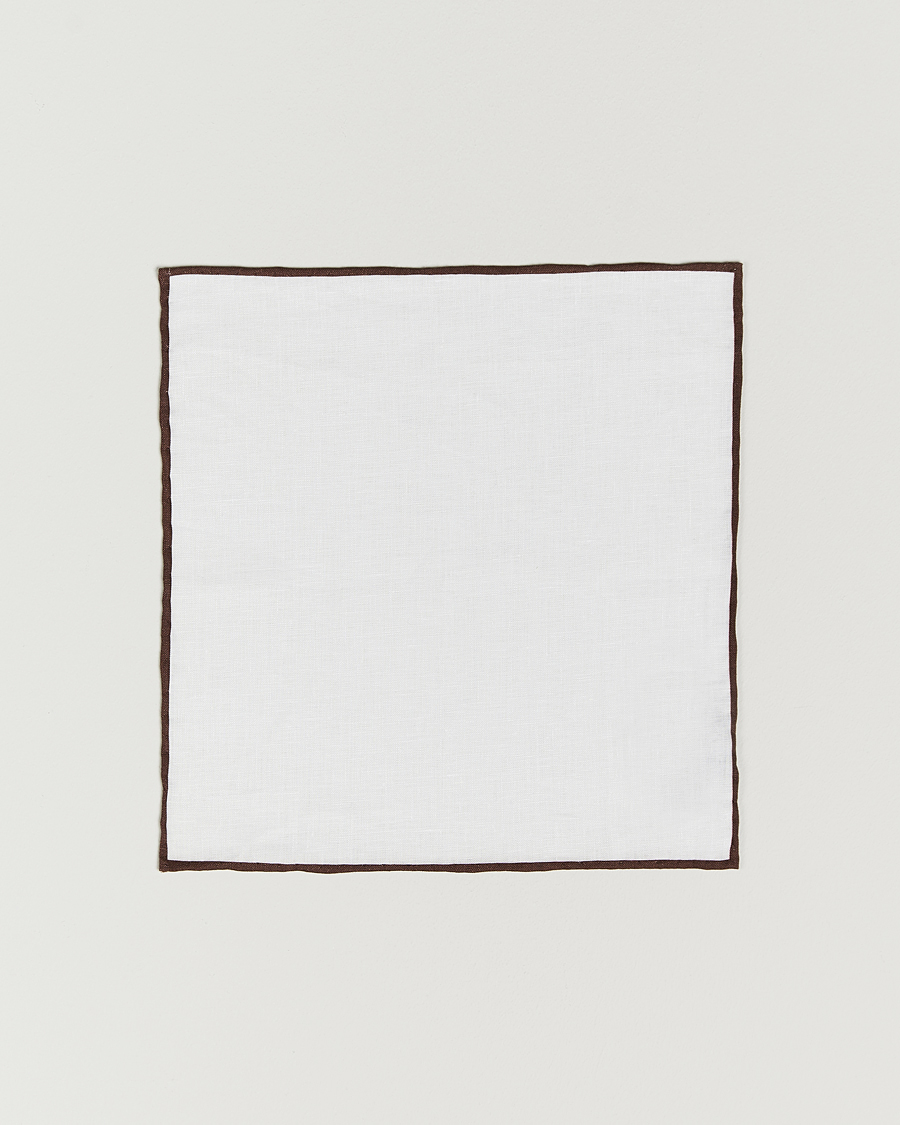 Hombres | Corbatas | Amanda Christensen | Set Tie & Pocket Square Brown/White