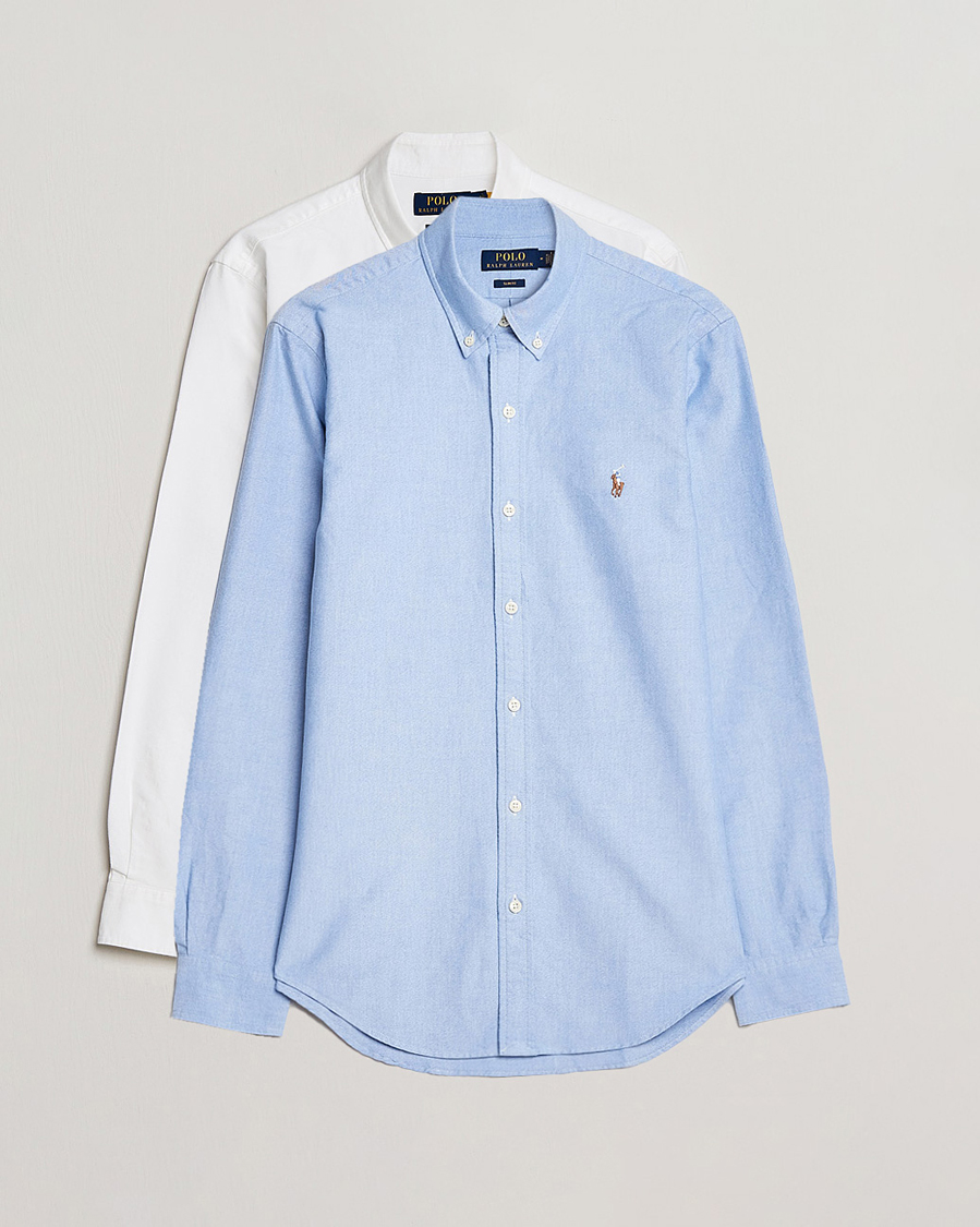 Hombres | Camisas | Polo Ralph Lauren | 2-Pack Slim Fit Shirt Oxford White/Blue