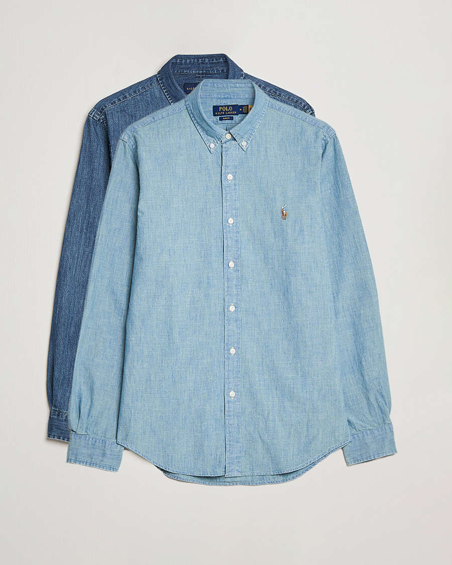 Hombres | Camisas | Polo Ralph Lauren | 2-Pack Slim Fit Denim Shirt Washed/Dark Wash