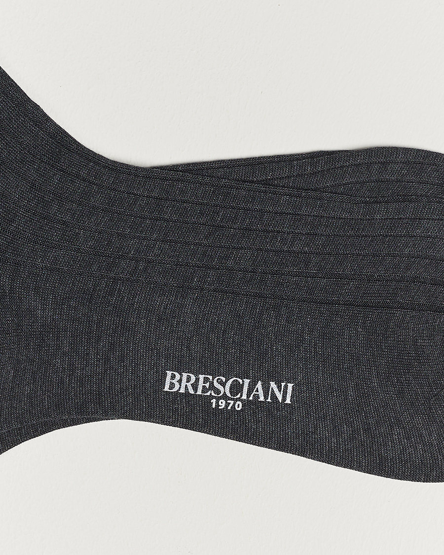 Hombres | Ropa interior y calcetines | Bresciani | 3-pack Cotton Ribbed Short Socks Grey Melange