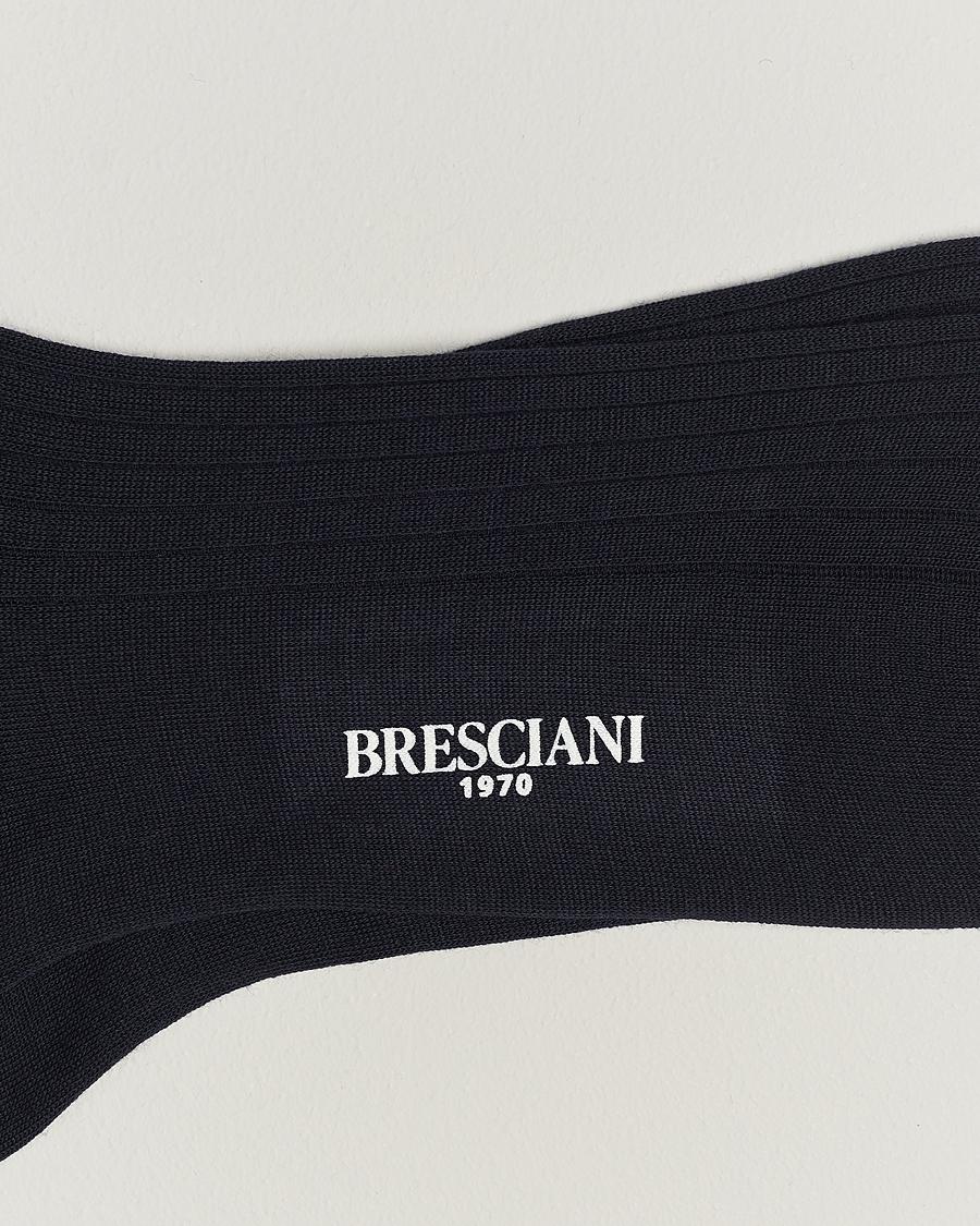 Hombres | Ropa interior y calcetines | Bresciani | 3-pack Wool/Nylon Ribbed Short Socks Navy