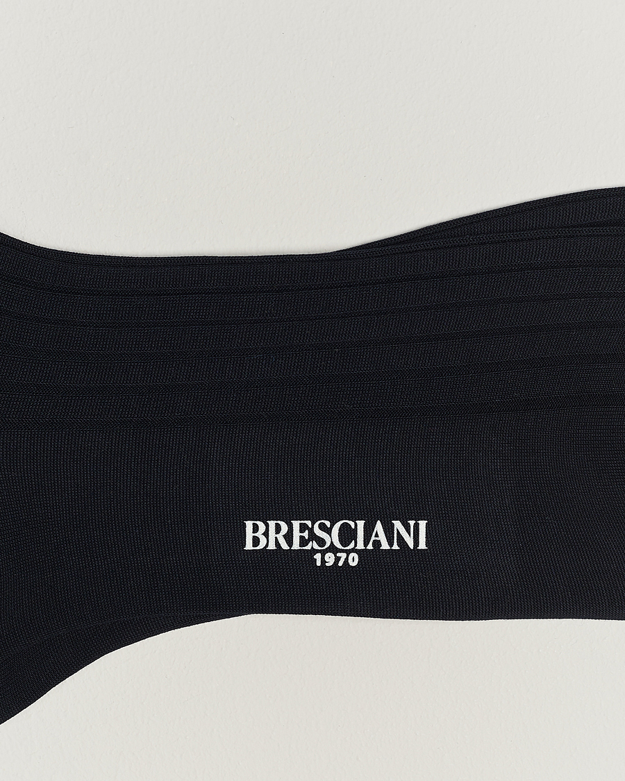 Hombres | Ropa interior y calcetines | Bresciani | 3-pack Cotton Ribbed Short Socks Navy