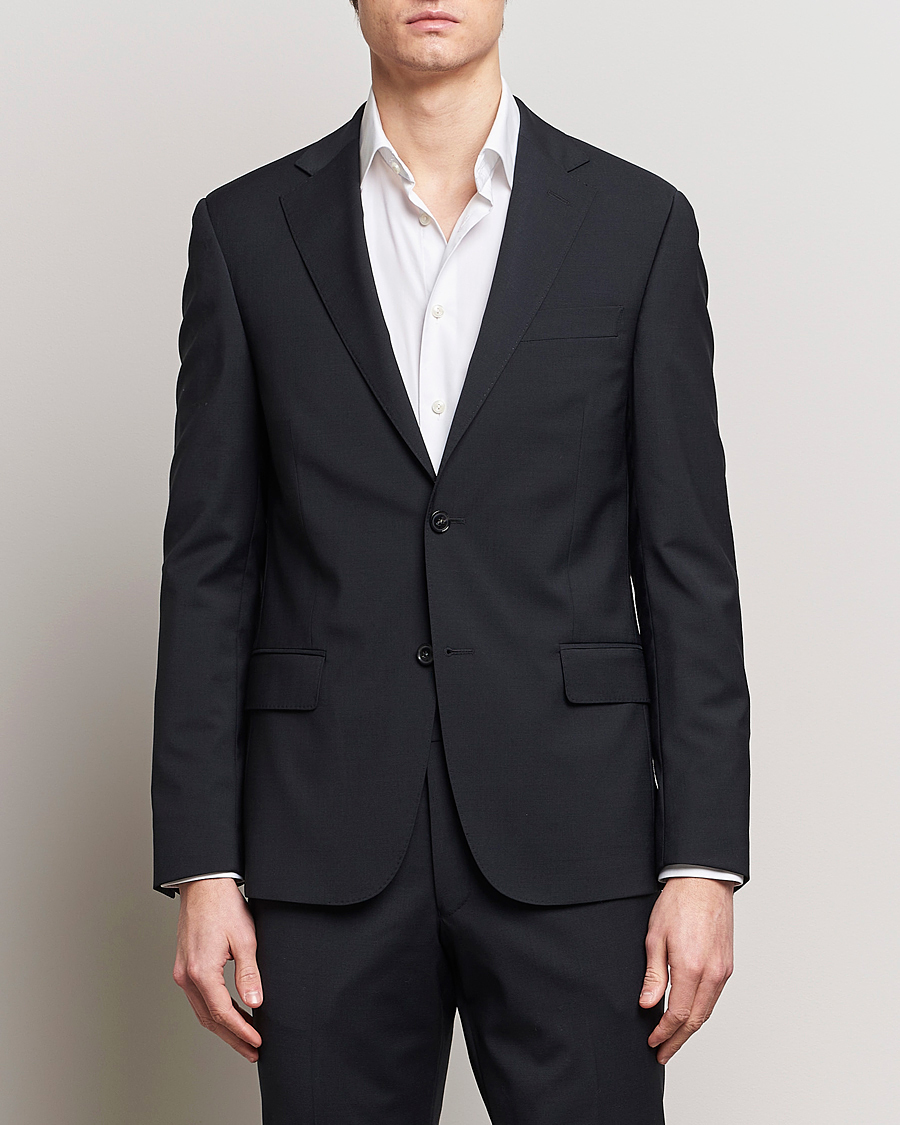 Hombres | Novedades | Oscar Jacobson | Edmund Wool Stretch Suit Black
