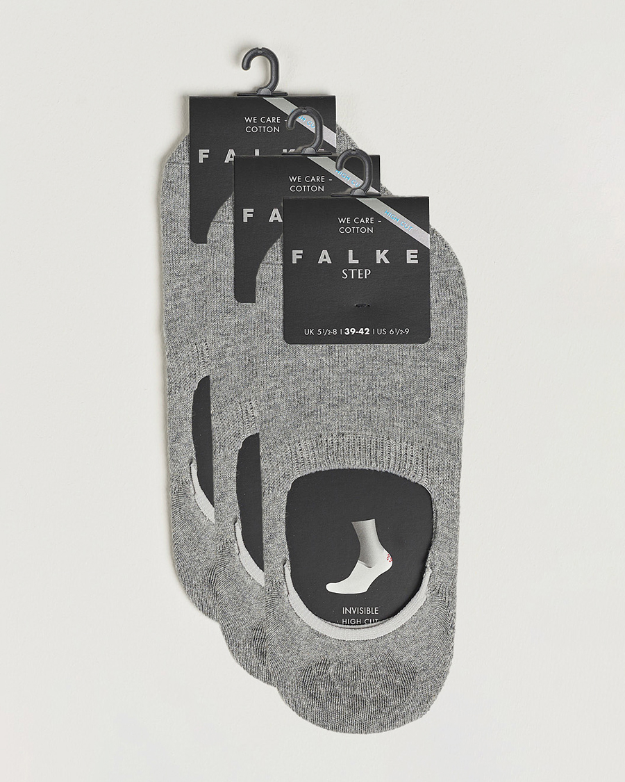 Hombres | Ropa interior y calcetines | Falke | 3-pack Casual High Cut Sneaker Socks Light Grey Melange
