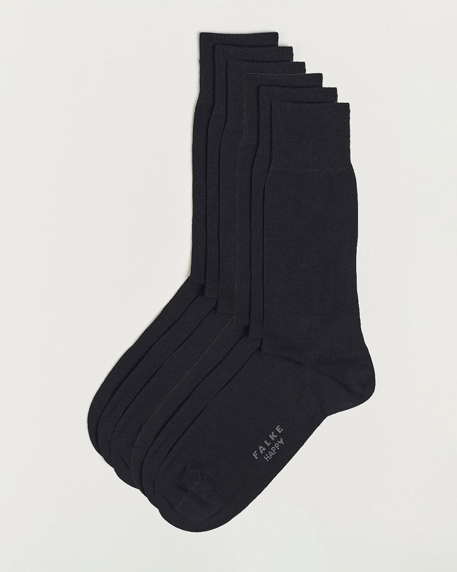 Hombres | Ropa interior y calcetines | Falke | 6-pack Happy Cotton Socks Black