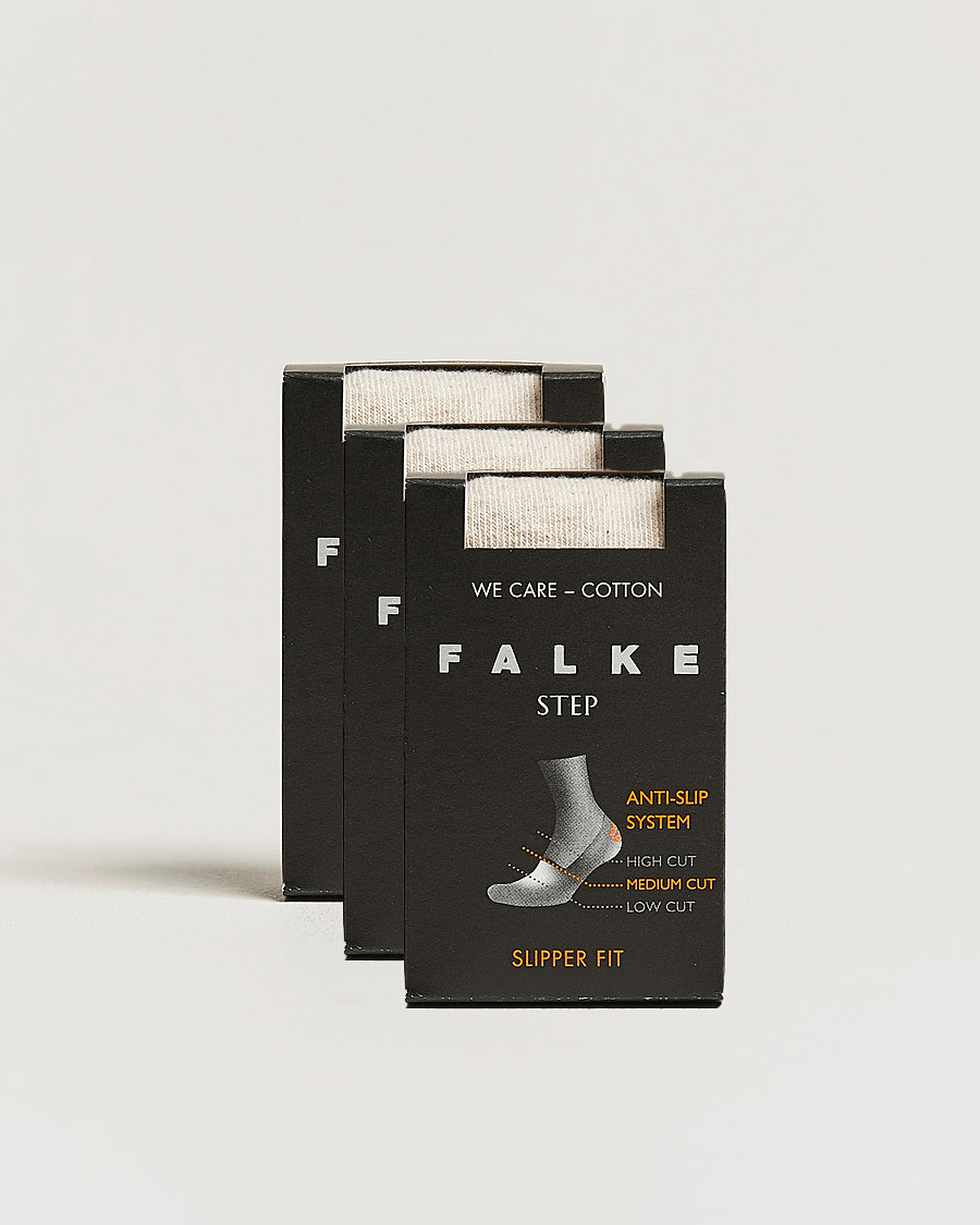 Hombres | Ropa interior y calcetines | Falke | 3-pack Step In Box Loafer Socks Nature