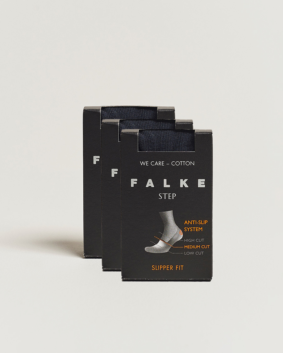 Hombres | Ropa interior y calcetines | Falke | 3-pack Step In Box Loafer Socks Navy