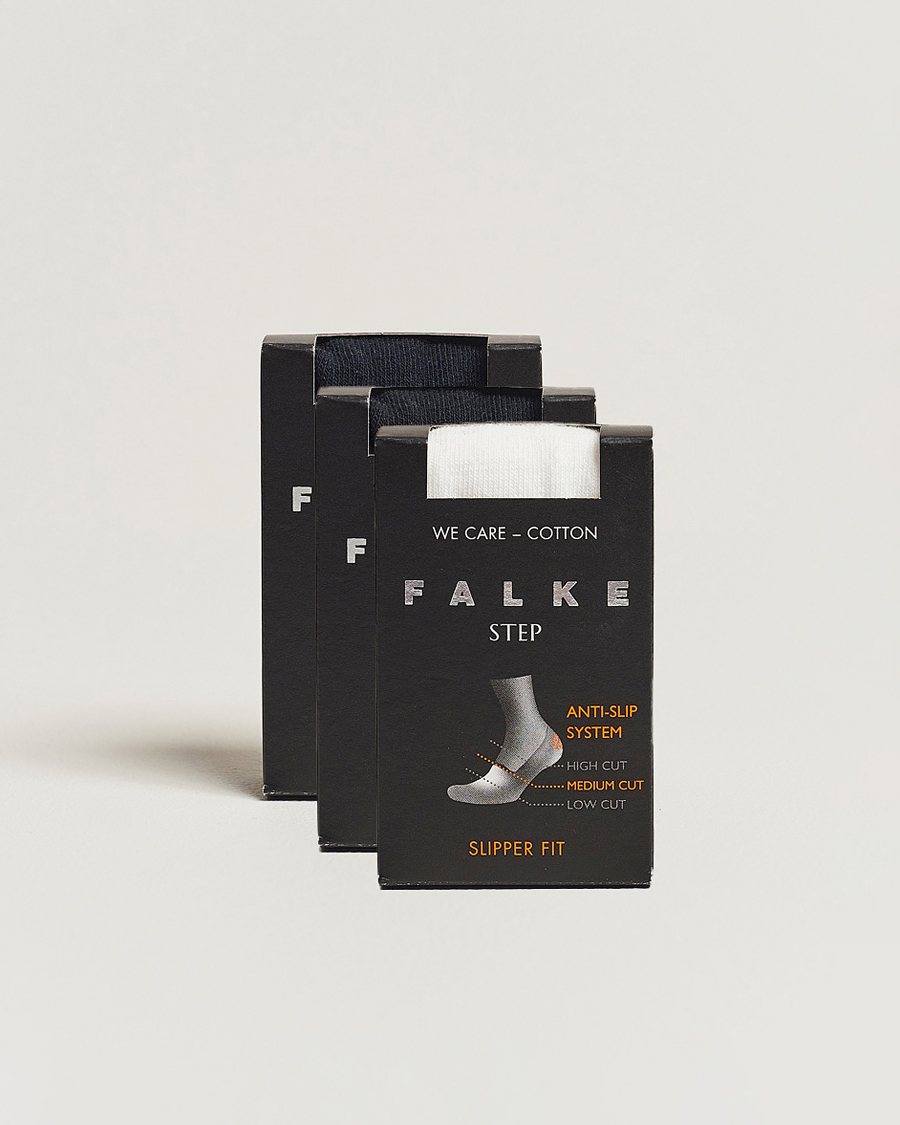 Hombres | Ropa interior y calcetines | Falke | 3-pack Step In Box Loafer Socks White/Black/Navy