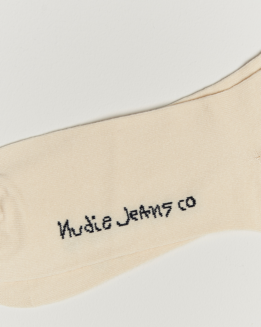 Hombres | Ropa interior y calcetines | Nudie Jeans | 3-pack Amundsson Tennis Socks Off White/Navy