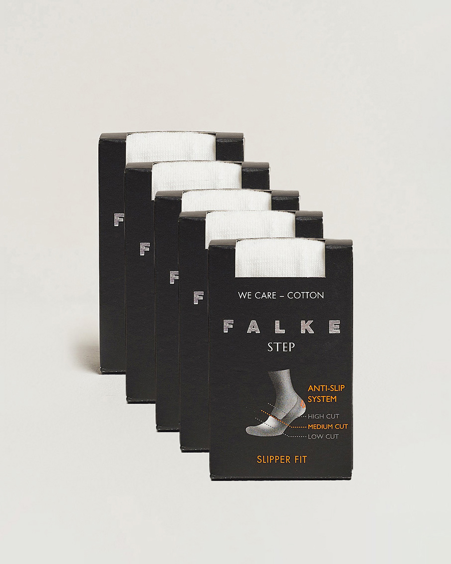 Hombres | Ropa interior y calcetines | Falke | 5-pack Step In Box Loafer Socks White