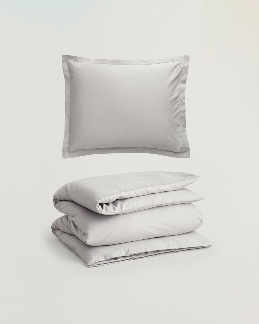 Hombres | Hogar | GANT | Sateen Duvet & Pillowcase Set Moon Grey