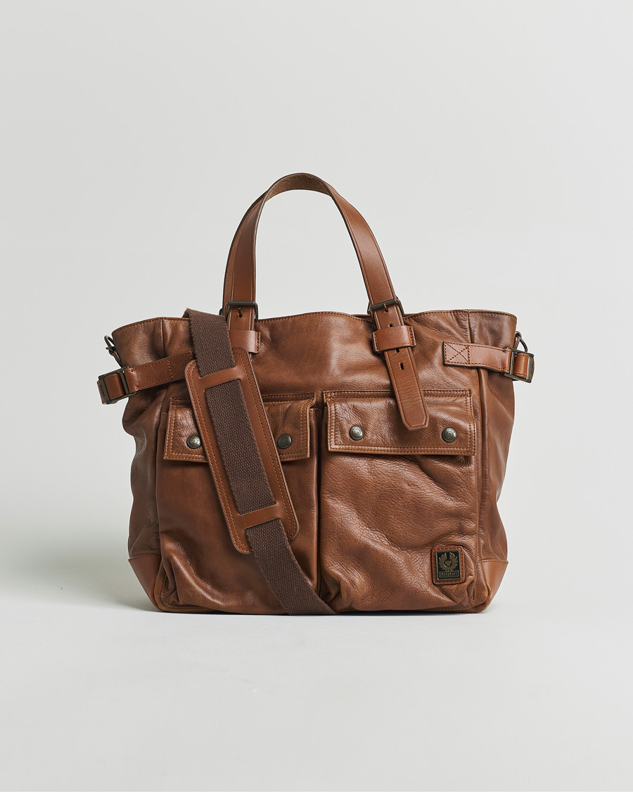 Hombres | Belstaff Touring Leather Tote Bag Cognac | Pre-owned | Belstaff Touring Leather Tote Bag Cognac